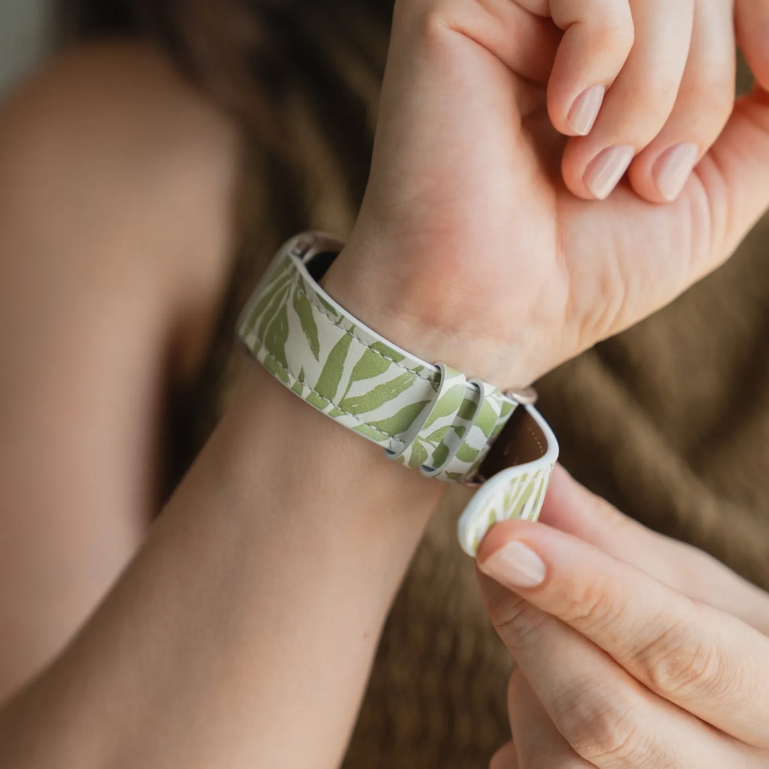 arktisband Studio Apple Watch Armband Green Leaves Blätter