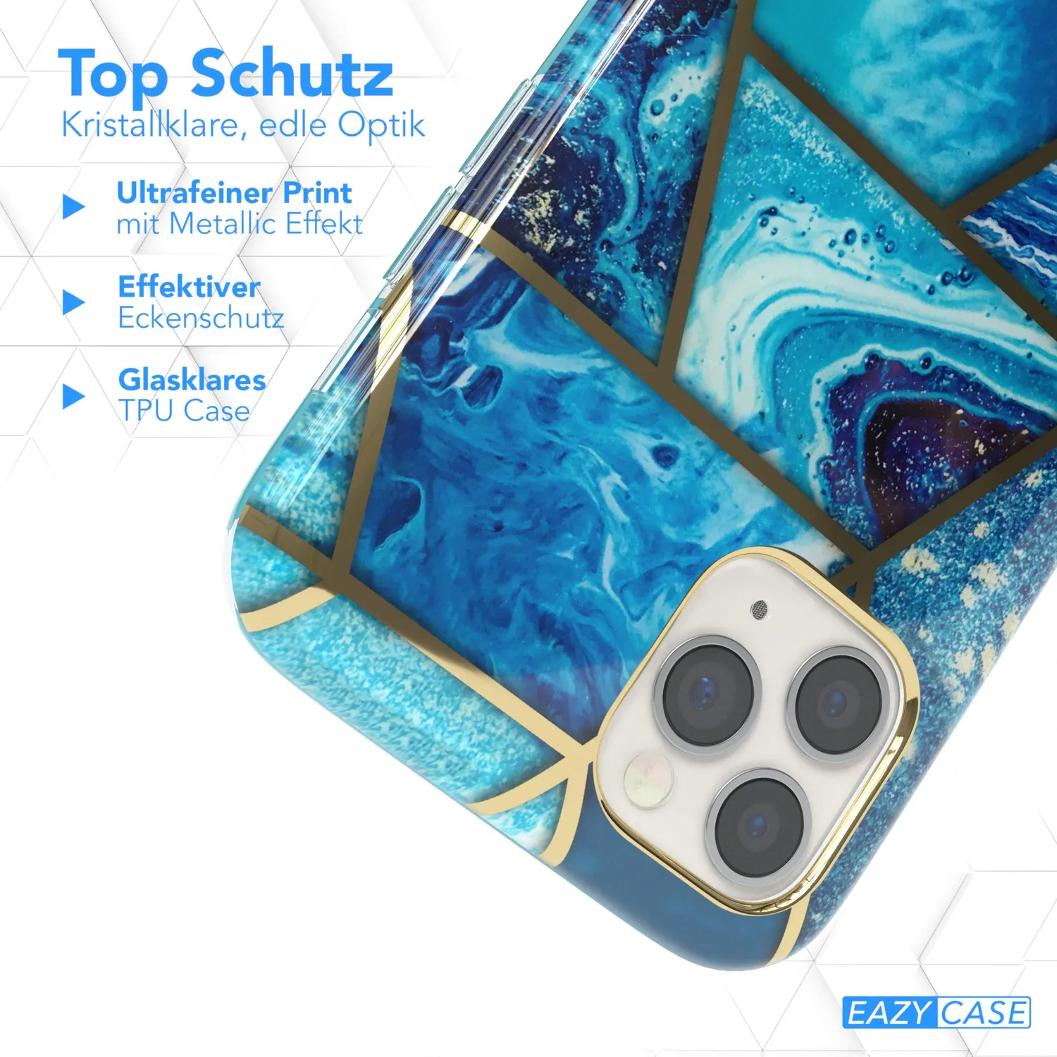 EAZY CASE 360 Grad Hülle iPhone 11 Pro Blau mit Displayschutz