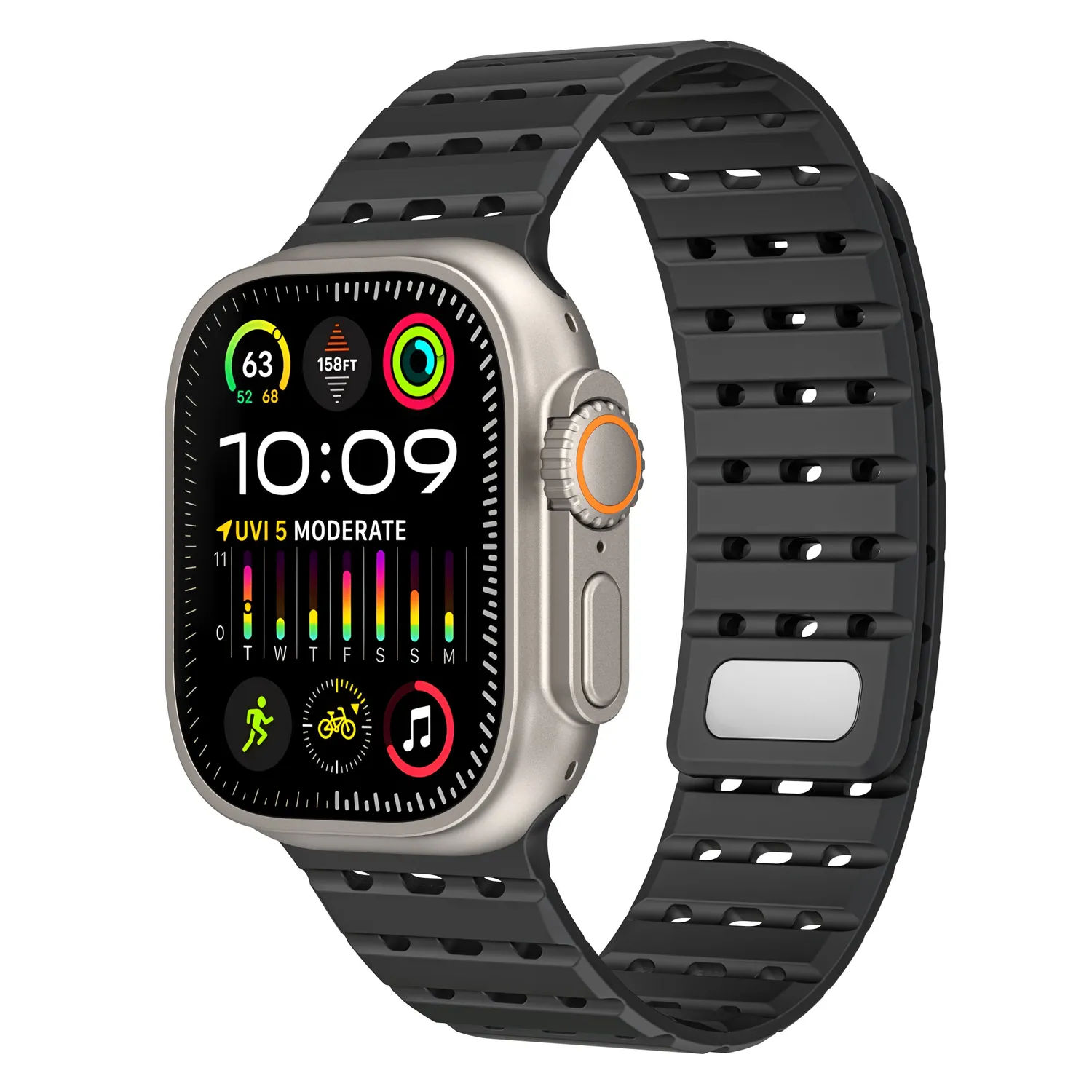 arktisband Power Apple Watch Armband Schwarz 49mm
