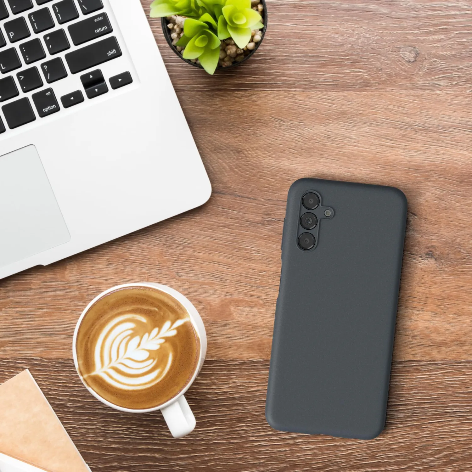 EAZY CASE Premium Silikon Galaxy A13 4G Handyhülle Dunkelgrau