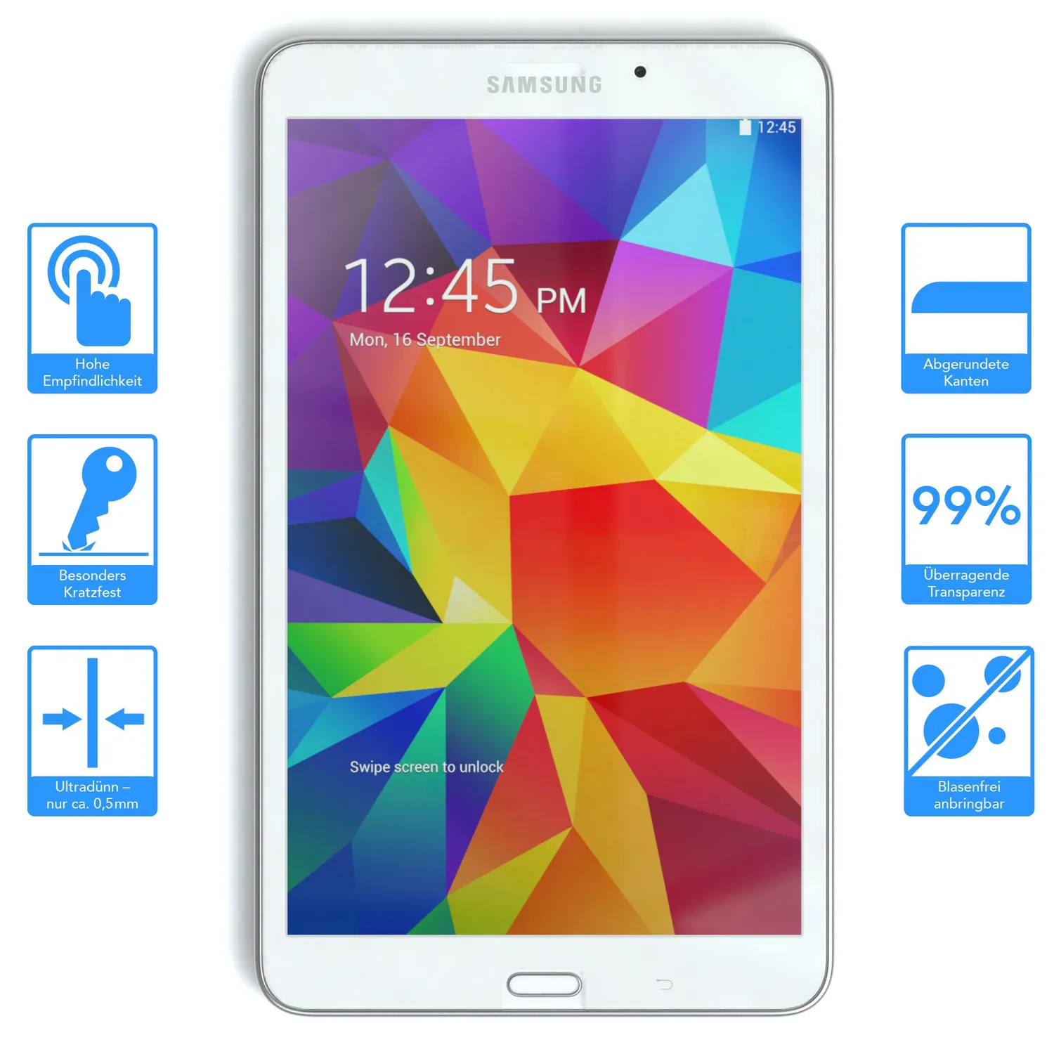 EAZY CASE Galaxy Tab 4 8.0 Glasfolie transparent 9H