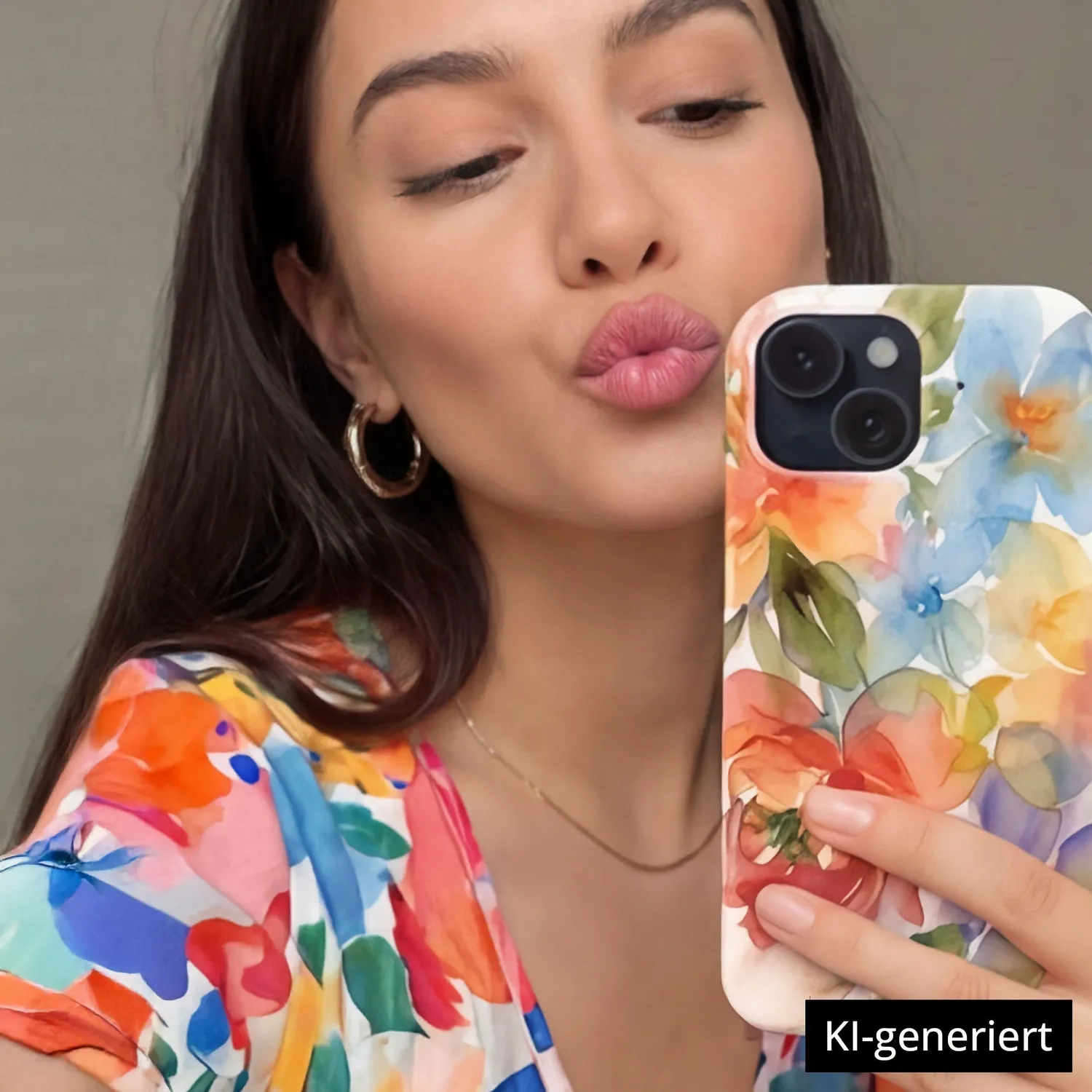 arktis Floral iPhone 15 Hülle MagSafe Blumen-Print