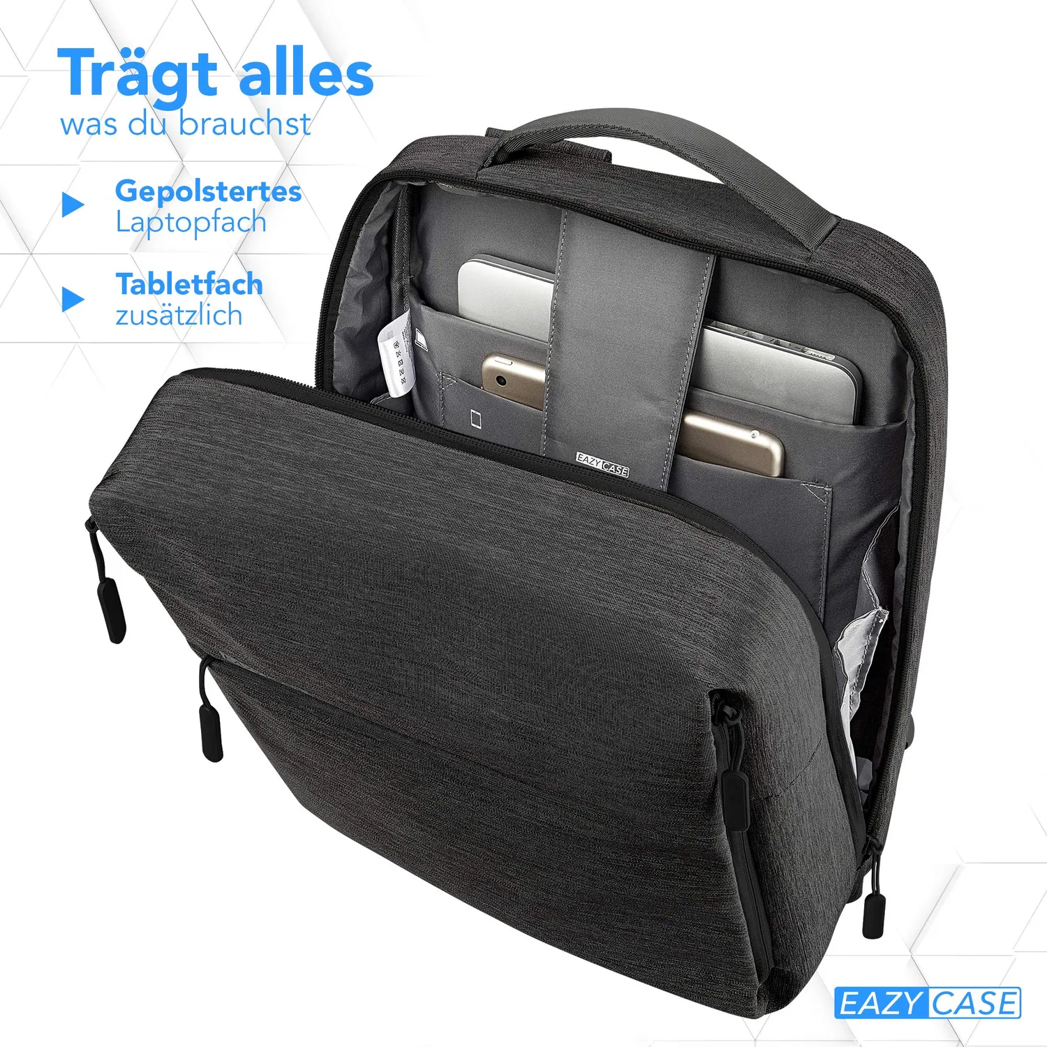 EAZY CASE Daypack Rucksack 15 Zoll 15L Dunkelgrau