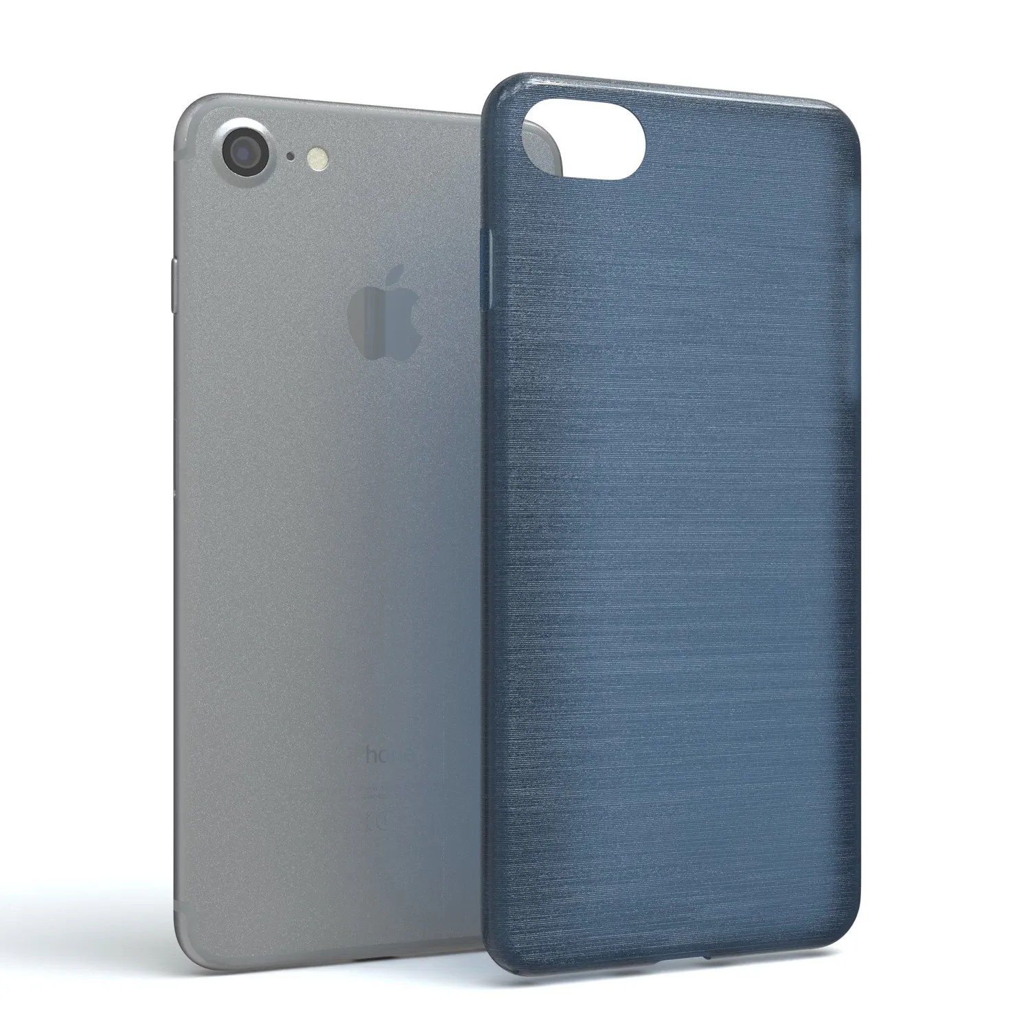 EAZY CASE Brushed Hülle iPhone SE 2022/2020 8/7 Dunkelblau