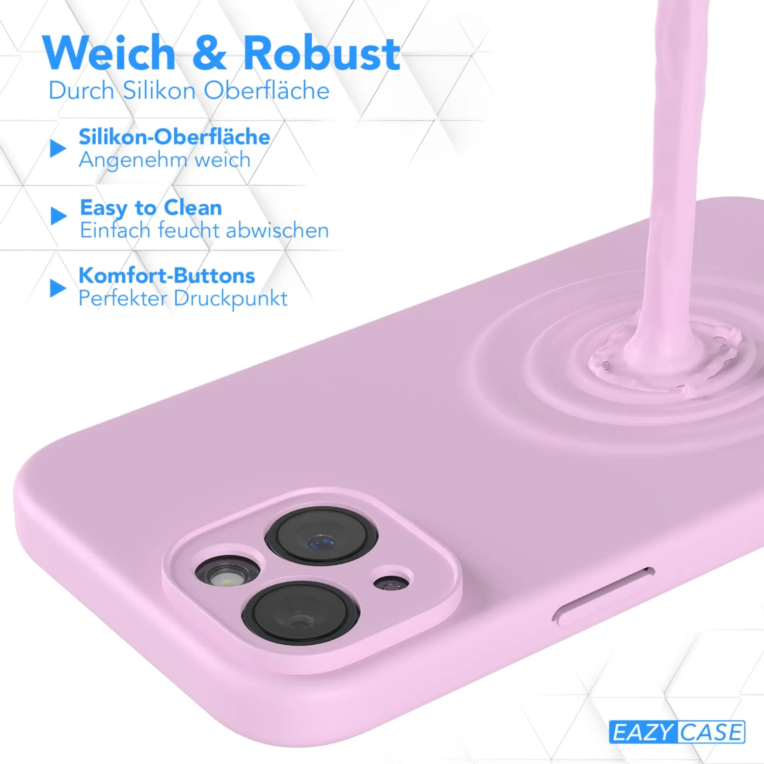 EAZY CASE iPhone 15 Silikonhülle Violett matt stoßfest