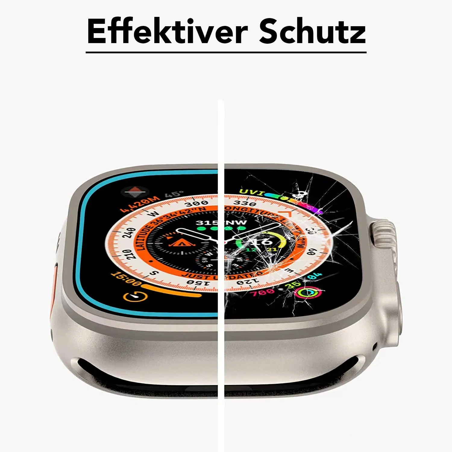arktis Crystal Clear Apple Watch Ultra Panzerglas 49mm 2er