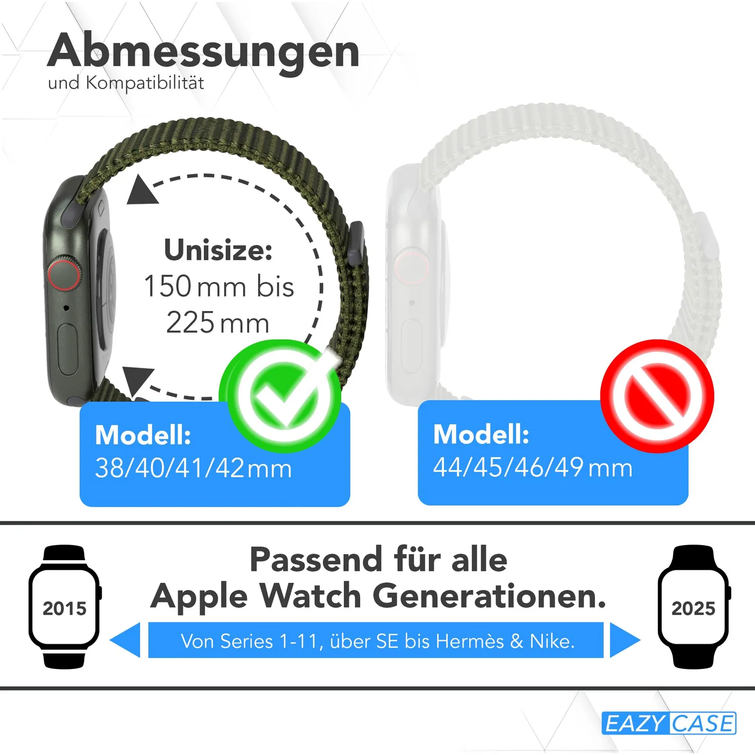 EAZY CASE Apple Watch Sport Loop Armband Grün 38 40 41mm Nylon