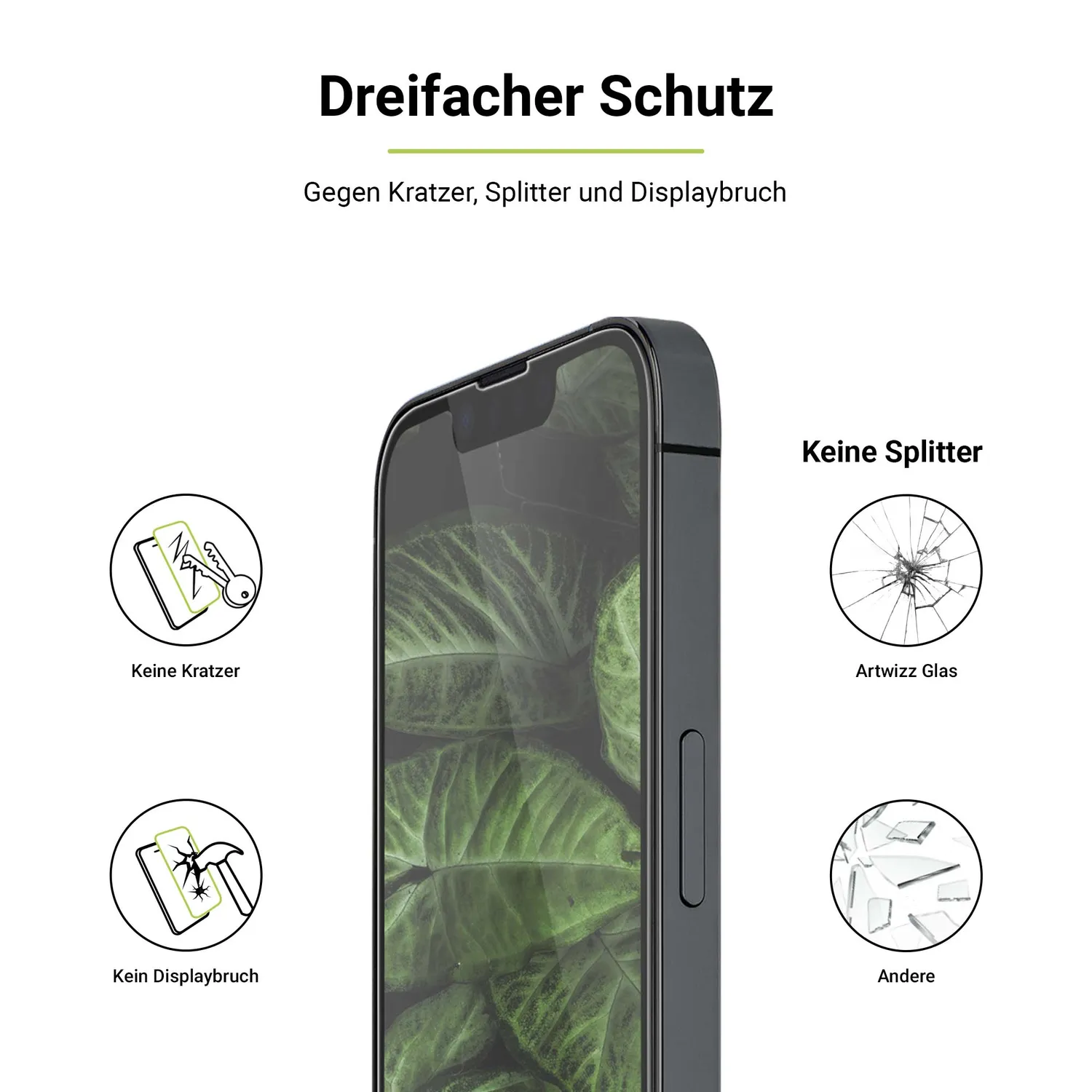 Artwizz SecondDisplay iPhone 13 mini Panzerglas 3er Pack