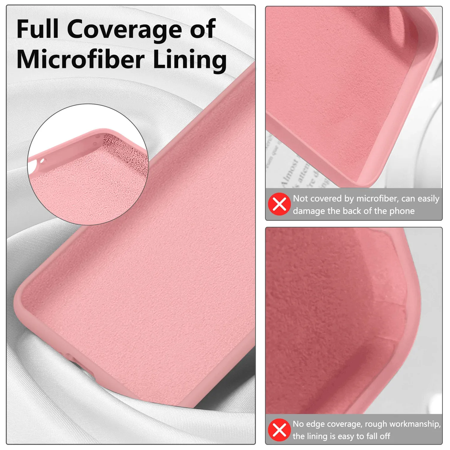 YATWIN Huawei P30 Pro Silikonhülle Rosa Microfaser
