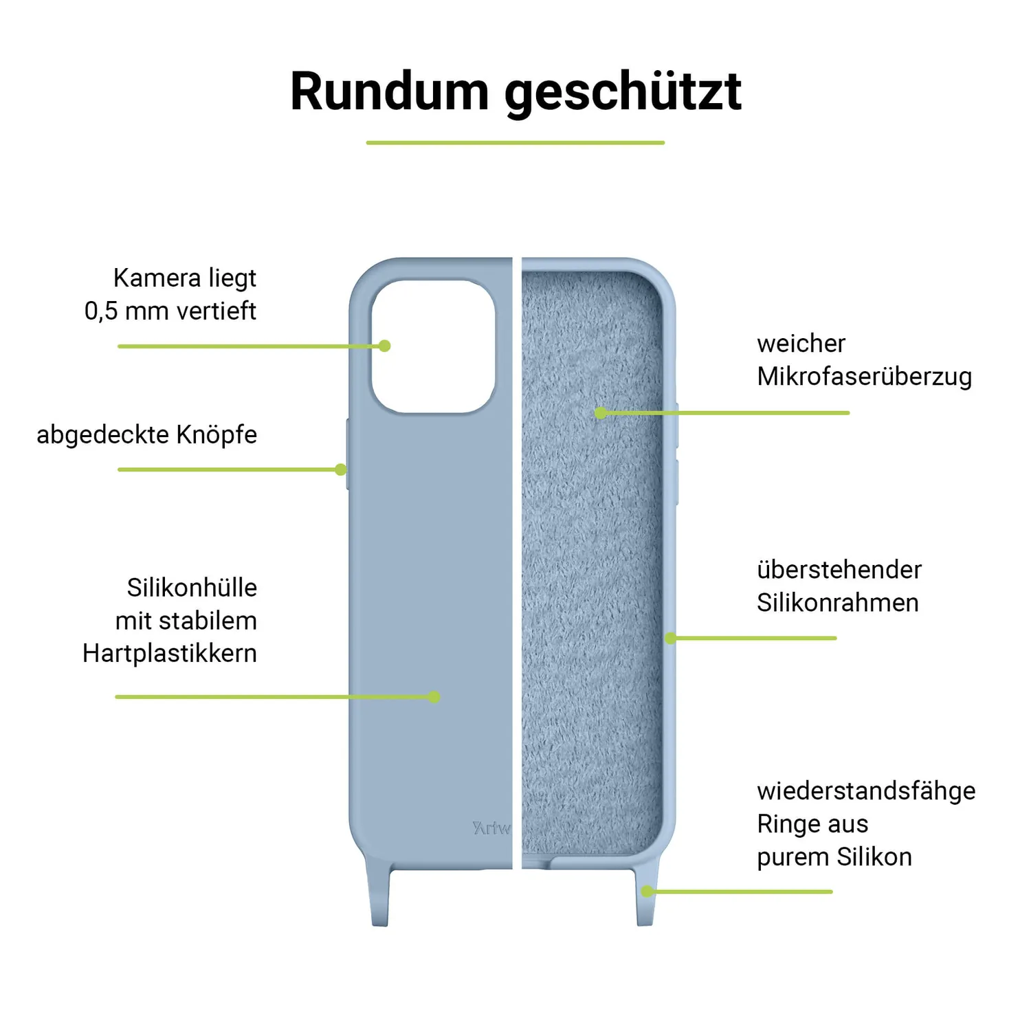 Artwizz HangOn Case Silicone iPhone 14 Hülle mit Band