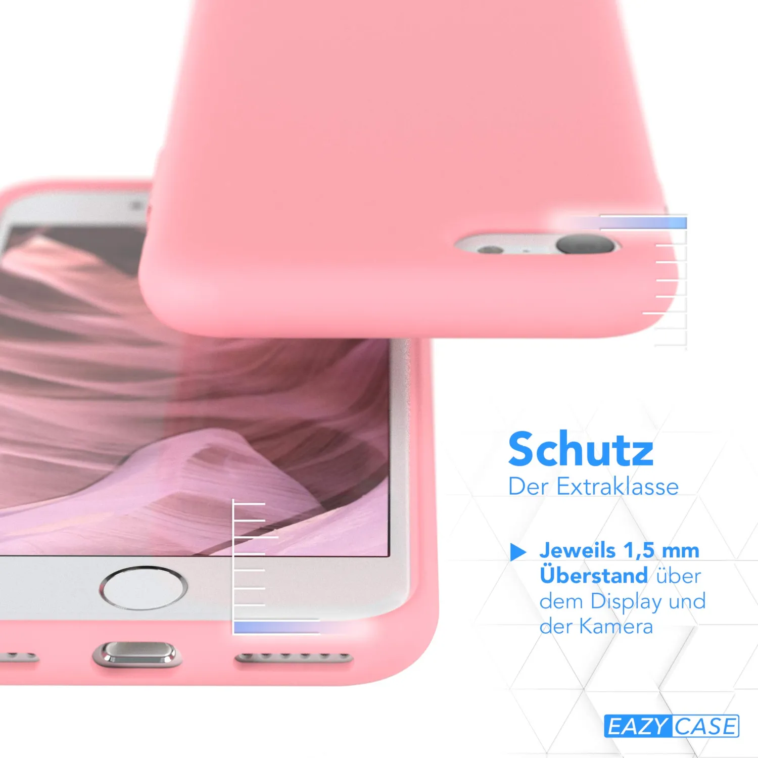 EAZY CASE iPhone SE 2022/2020/8/7 Silikonhülle Rosa dünn