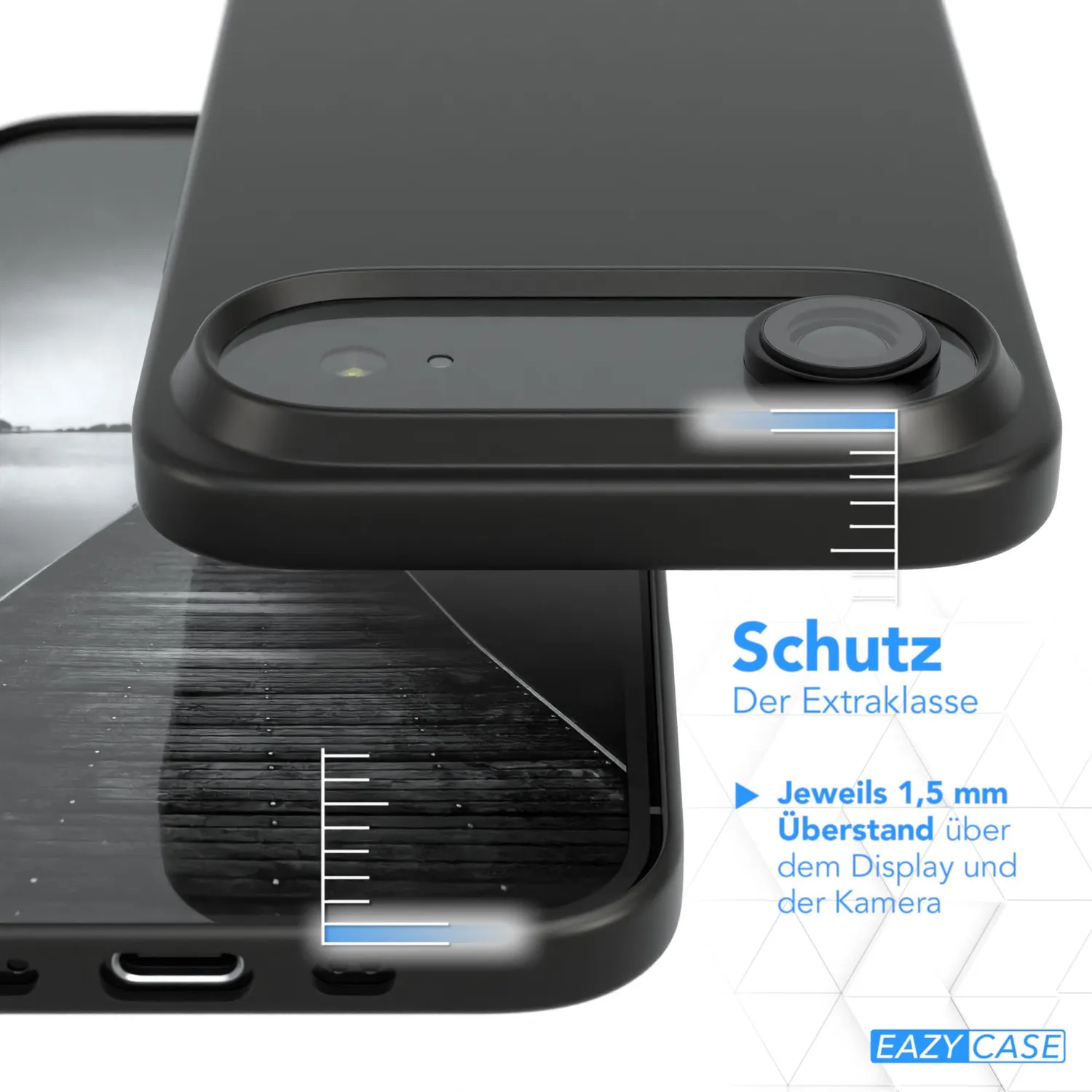 EAZY CASE iPhone Air Silikonhülle Schwarz dünn 0,8 mm