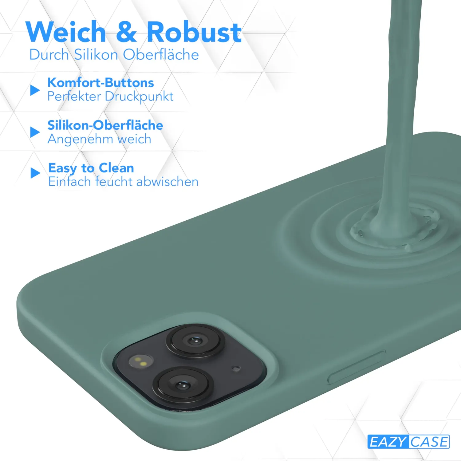 EAZY CASE Premium Silikon iPhone 13 Handyhülle Nacht Grün