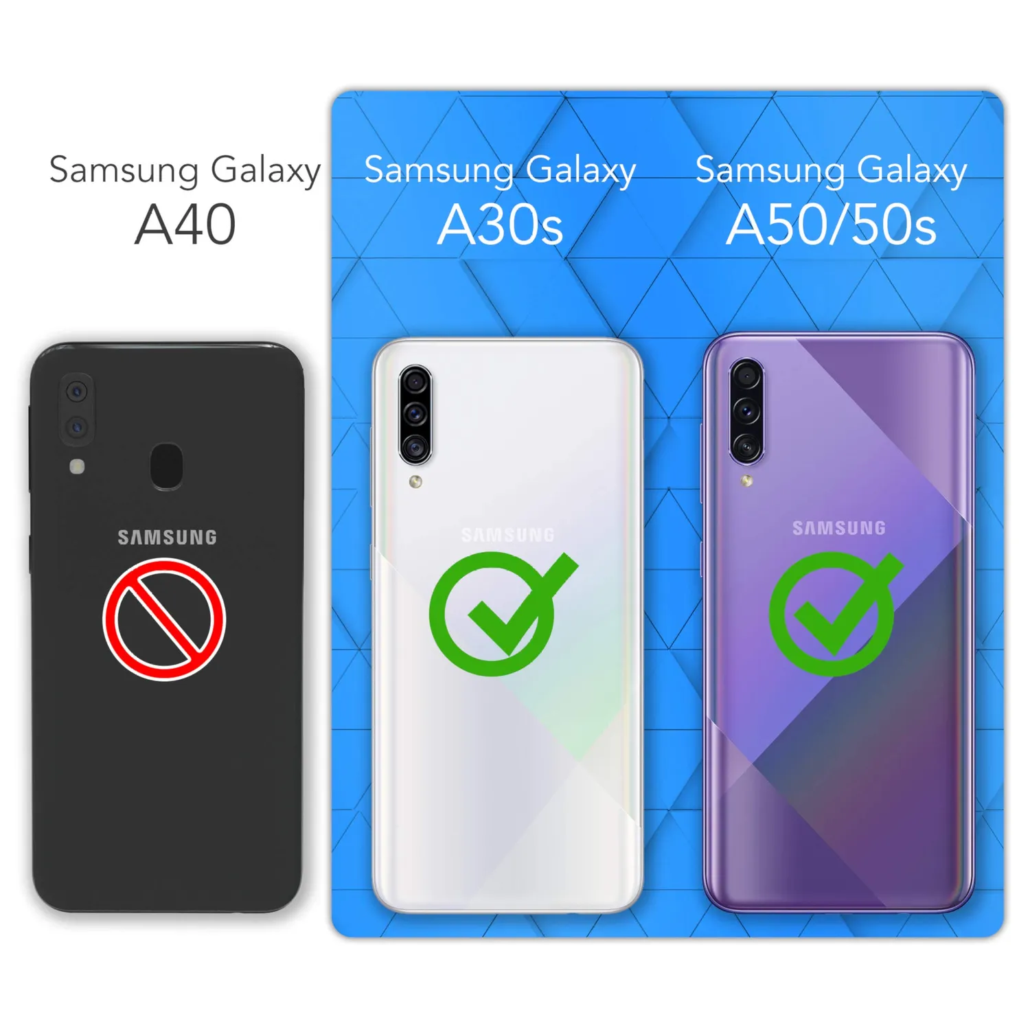 EAZY CASE Galaxy A50 Silikonhülle Geometrie Rosa Braun Kameraschutz
