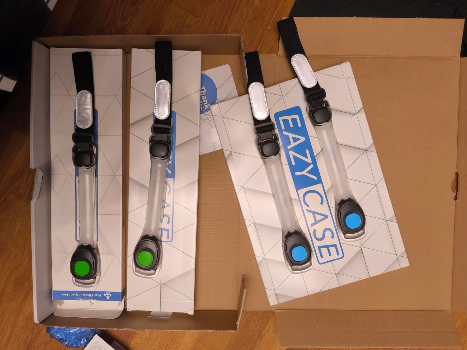 EAZY CASE LED Armband 2er-Set Leuchtband Grün