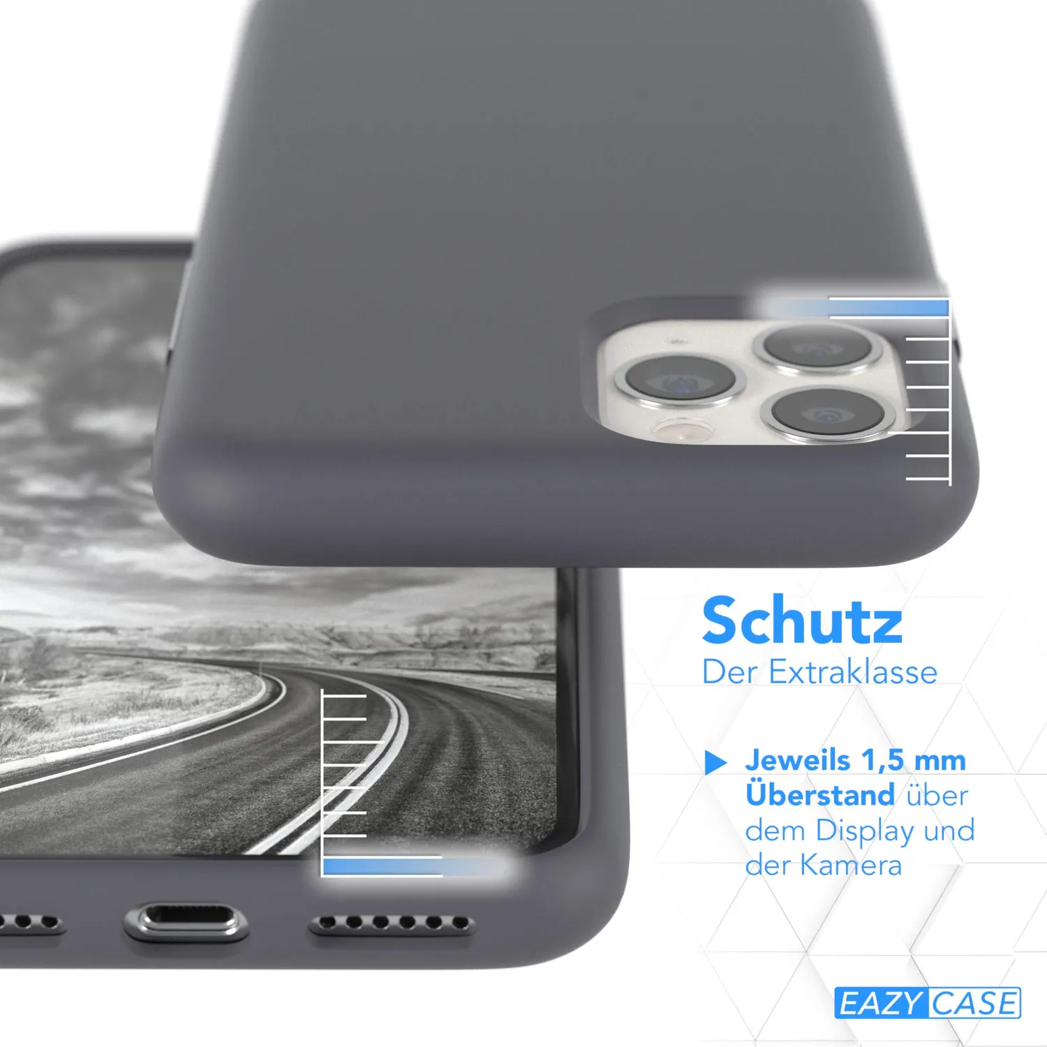 EAZY CASE Nano iPhone 11 Pro Silikonhülle Anthrazit