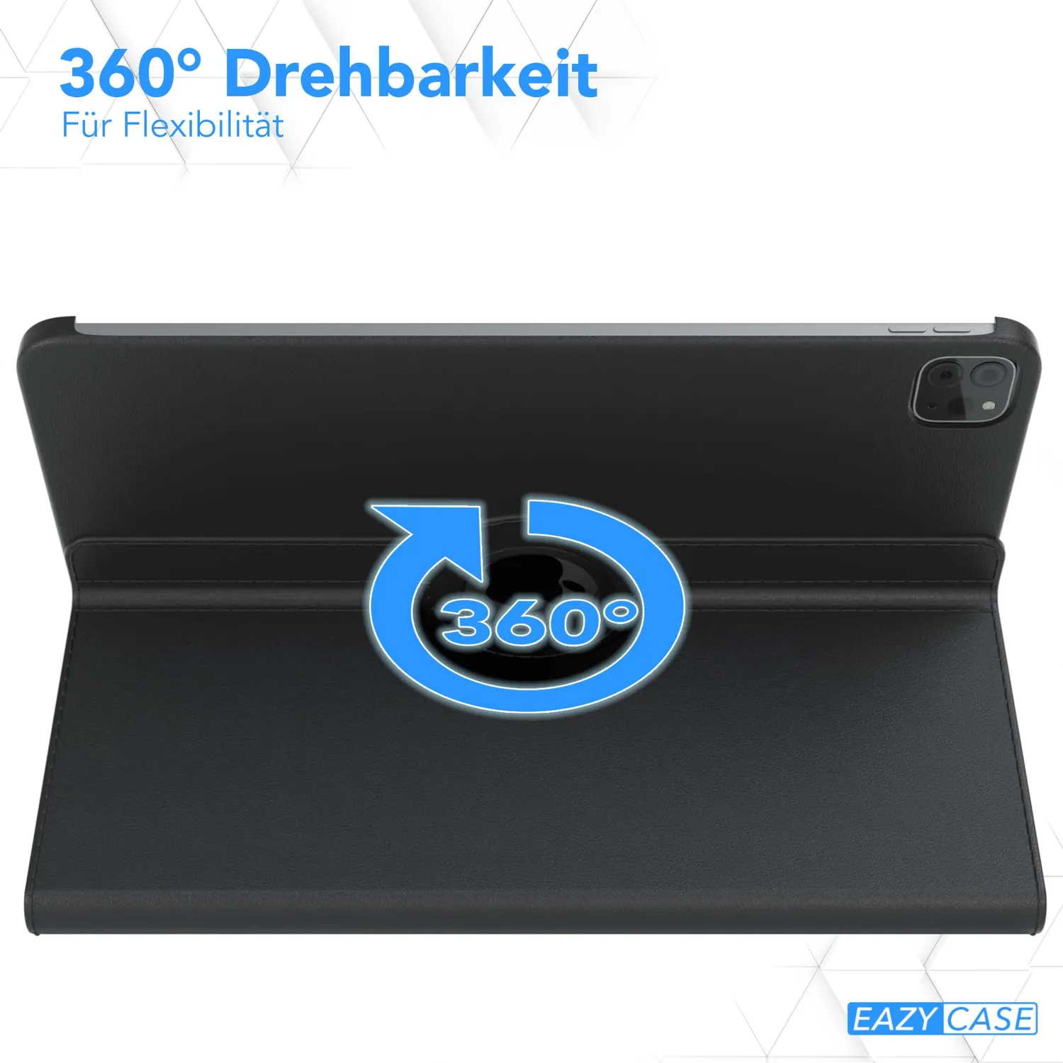 EAZY CASE iPad Pro 12,9 2020 4.Gen Tablethülle Schwarz 360° drehbar