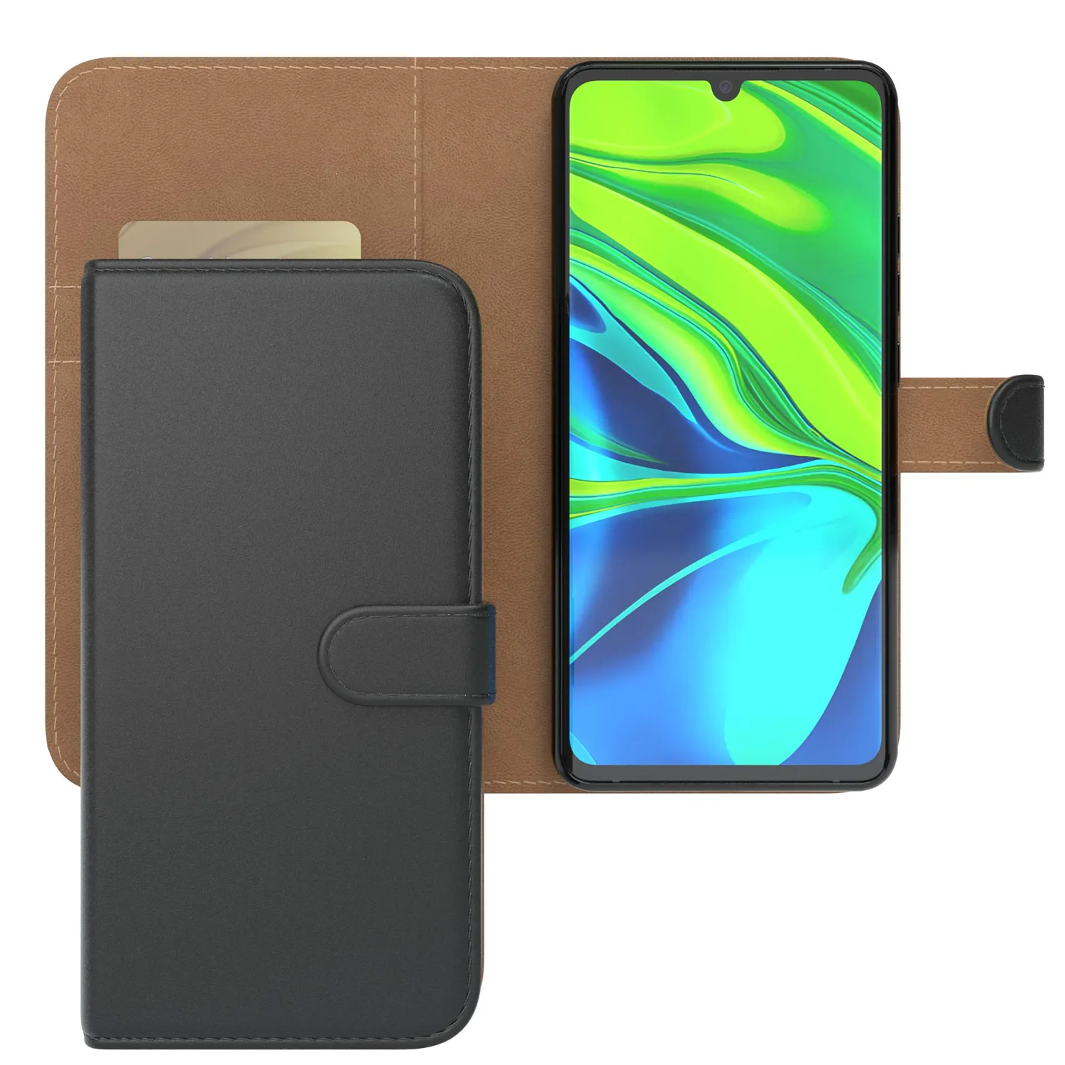 EAZY CASE Xiaomi Mi Note 10 Klapphülle Book Schwarz Pro