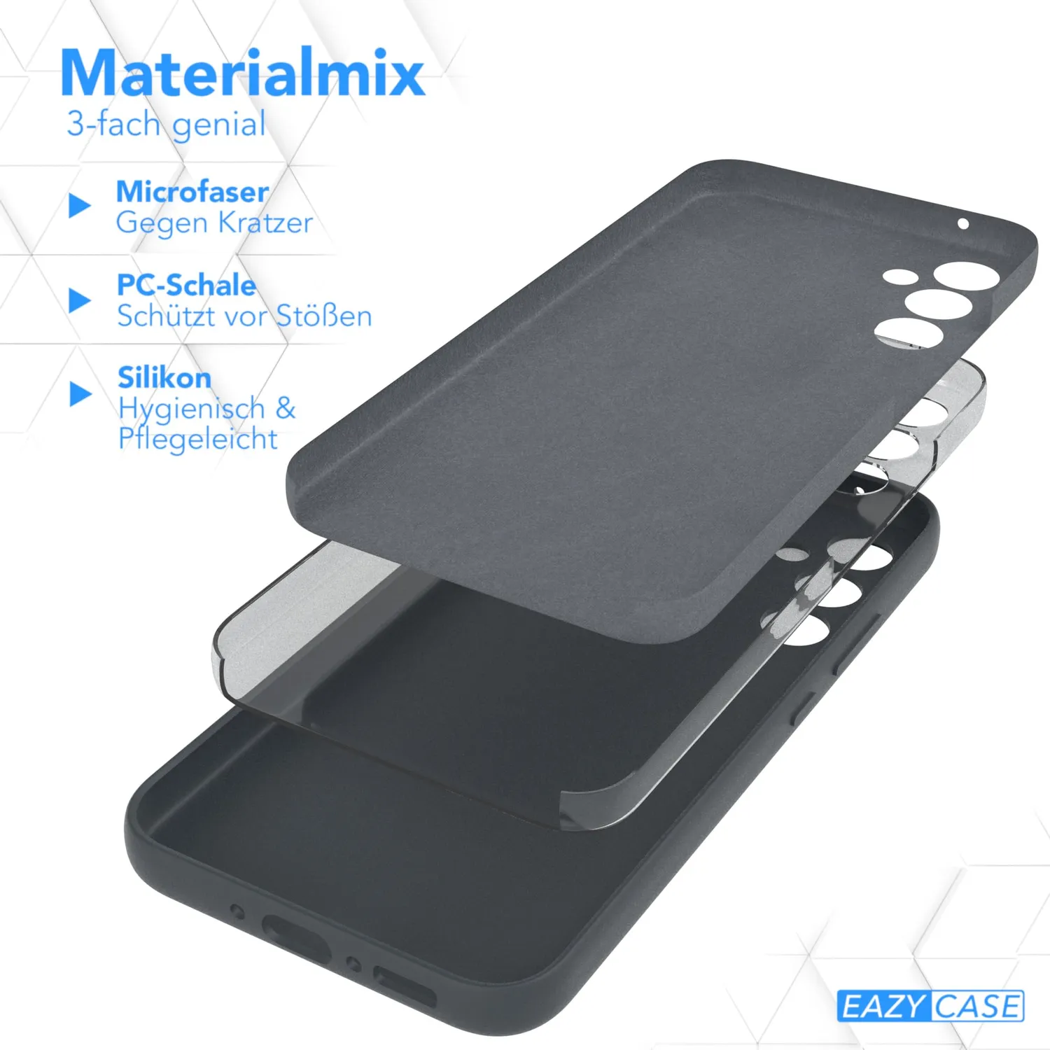 EAZY CASE Galaxy A34 Silikonhülle Dunkelgrau Kameraschutz