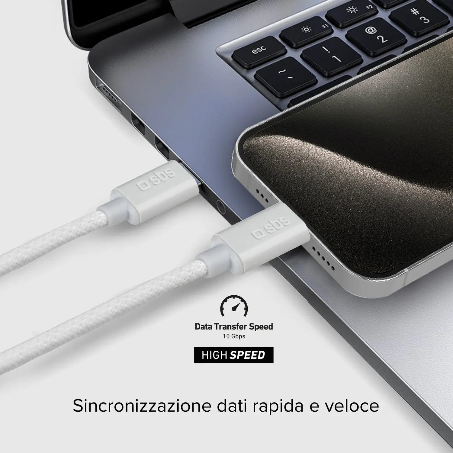 SBS USB-C auf USB-C Kabel 240W 2m Nylon PD