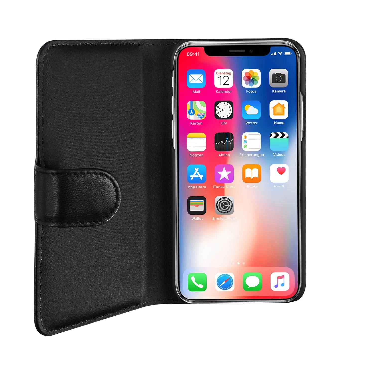 Artwizz SeeJacket Leather iPhone X Hülle schwarz