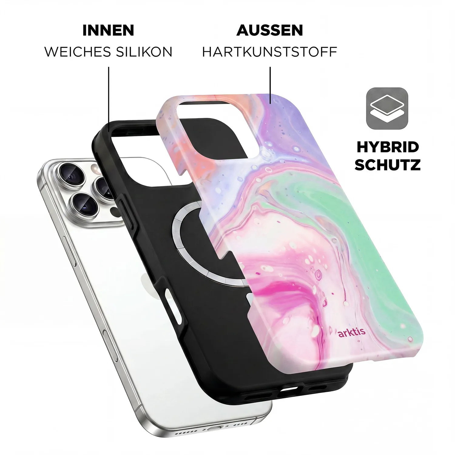arktis Neo Marble iPhone 16 Pro Max Hülle MagSafe