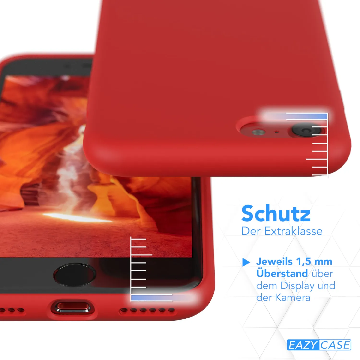 EAZY CASE Silikonhülle iPhone SE/8/7 Rot Premium