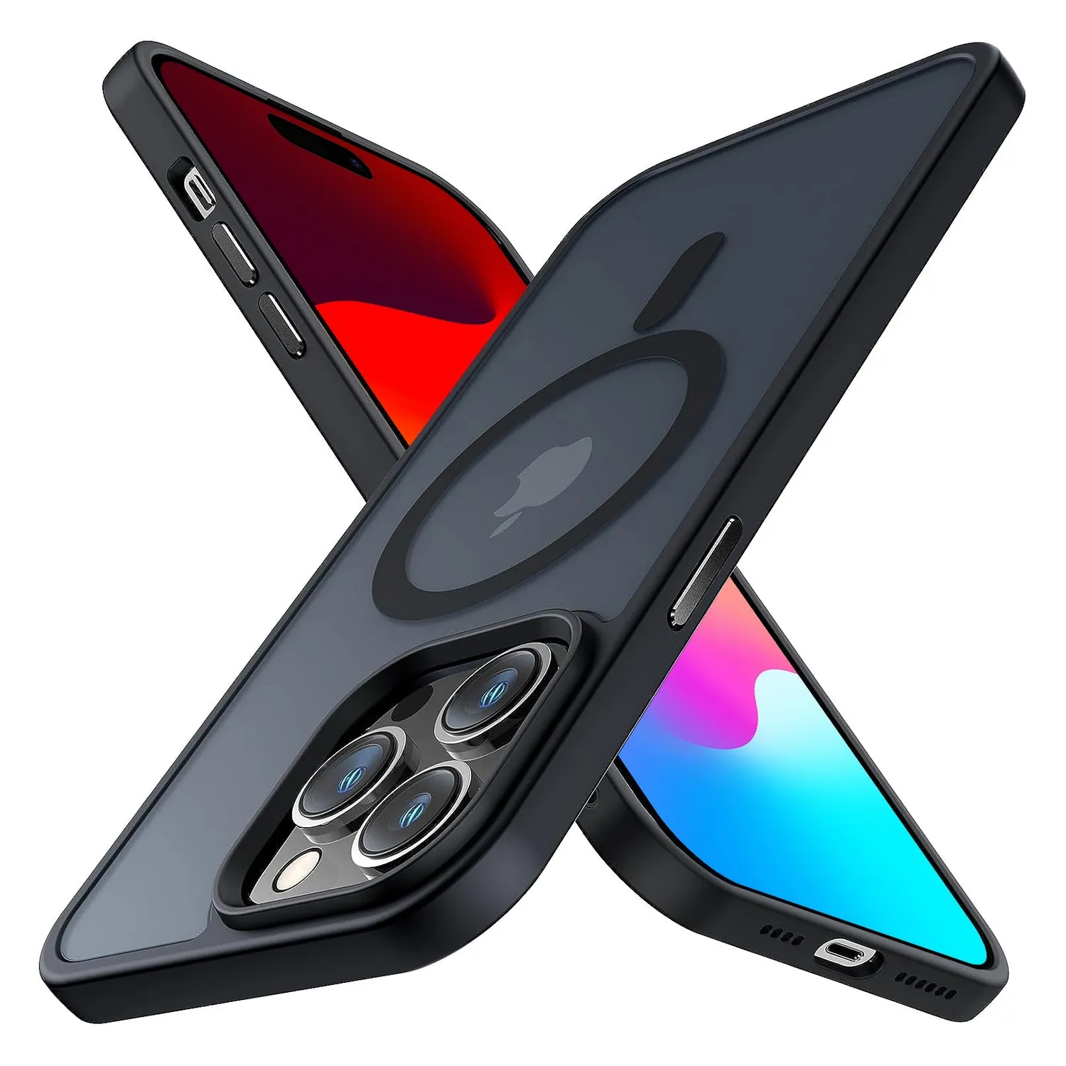 arktis Matt iPhone 15 Pro Max Hülle Sturmblau MagSafe