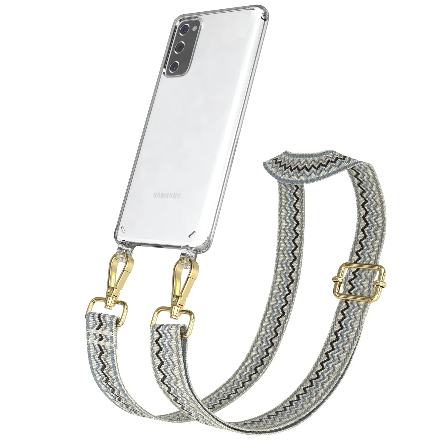EAZY CASE Galaxy S20 FE Handykette Grau Schwarz Gold