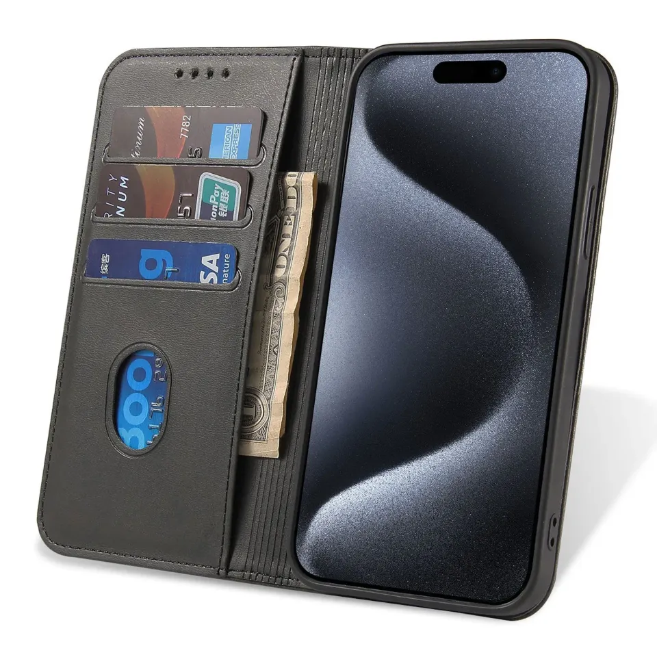arktis Book iPhone 17 Pro Hülle Kunstleder schwarz