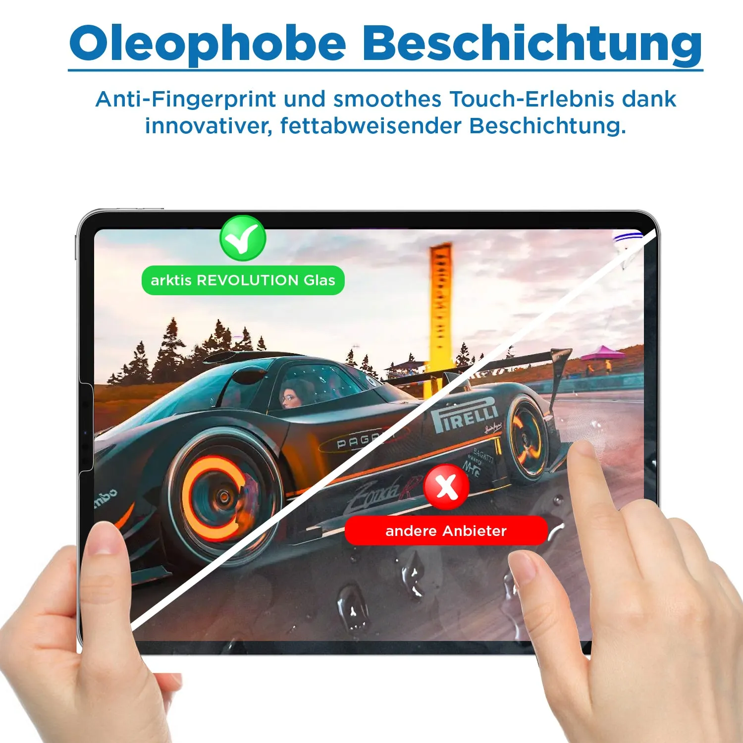 arktis REVOLUTION iPad Panzerglas mit Rahmen