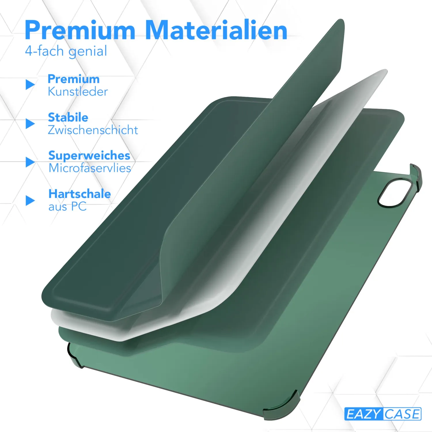 EAZY CASE iPad Mini 4/5 Klapphülle Nacht Grün Leder