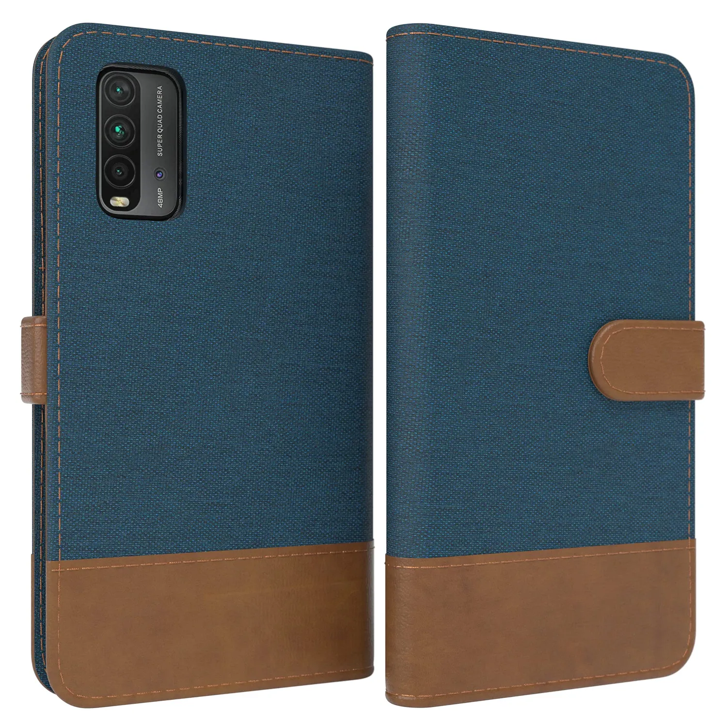 EAZY CASE Redmi 9T Klapphülle Dunkelblau Jeans