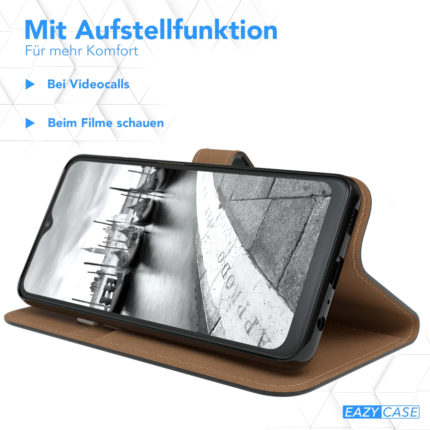 EAZY CASE Galaxy A32 5G Klapphülle Book Schwarz Kunstleder