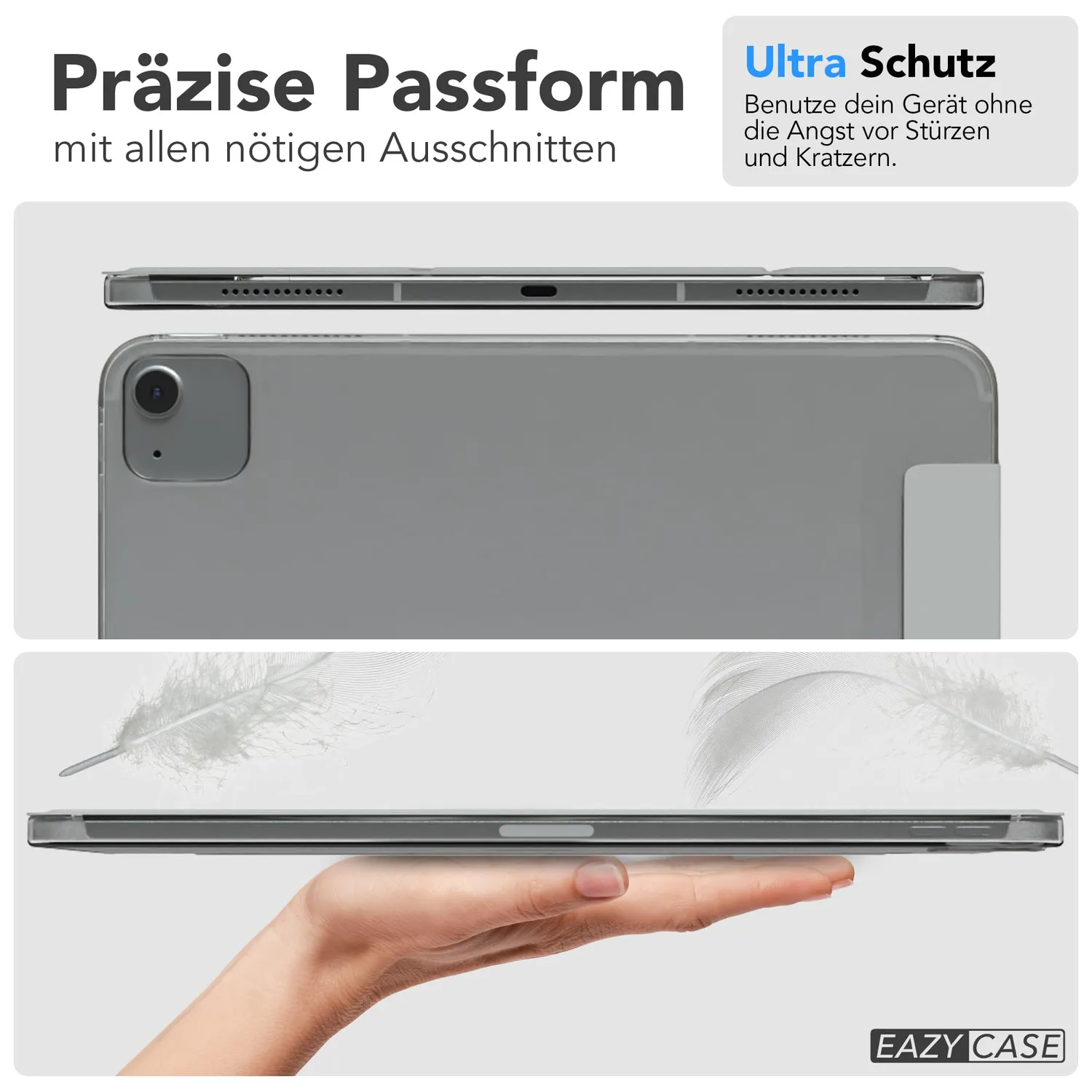 EAZY CASE iPad Air 6 12,9 Zoll Hülle Grau Smartcover