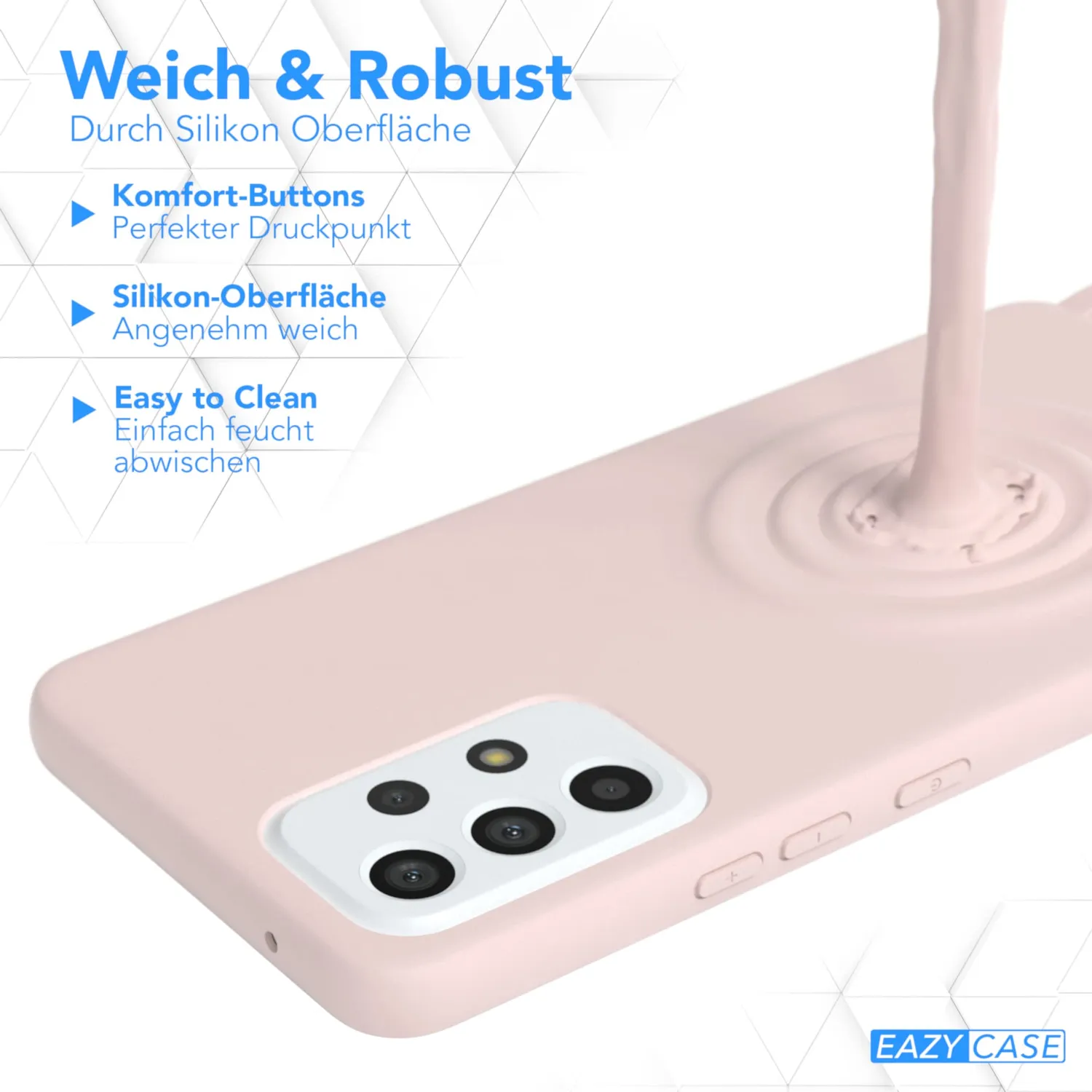 EAZY CASE Galaxy A53 Handykette Silikon Alt Rosa mit Band