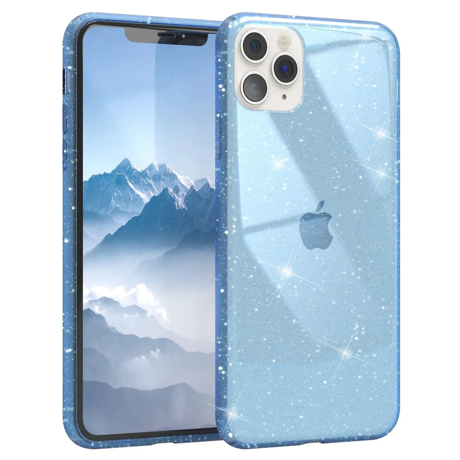 EAZY CASE iPhone 11 Pro Max Glitzerhülle Anthrazit transparent