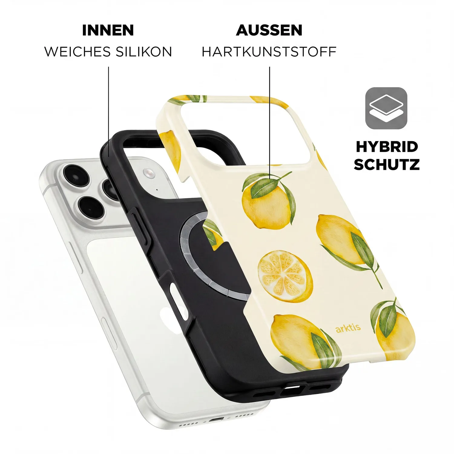 arktis iPhone 18 Pro Hülle Lemon MagSafe