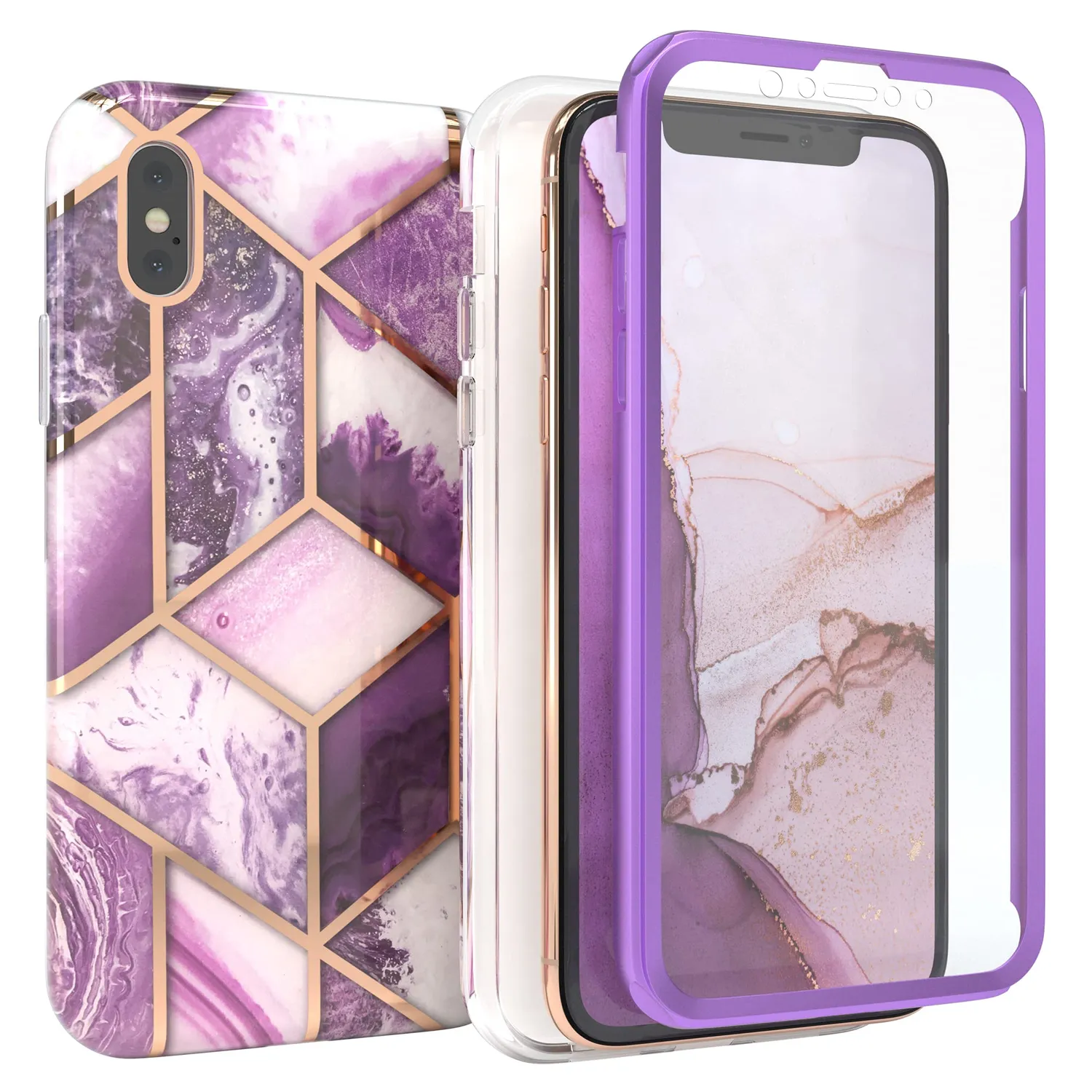 EAZY CASE 360 Grad iPhone XS Max Handyhülle Blau Full Cover
