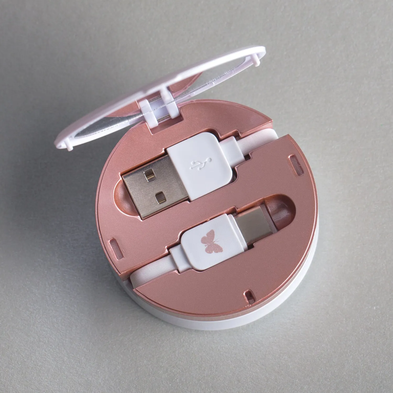 SBS Smart Type-C Kabel 94cm aufrollbar mit Spiegel