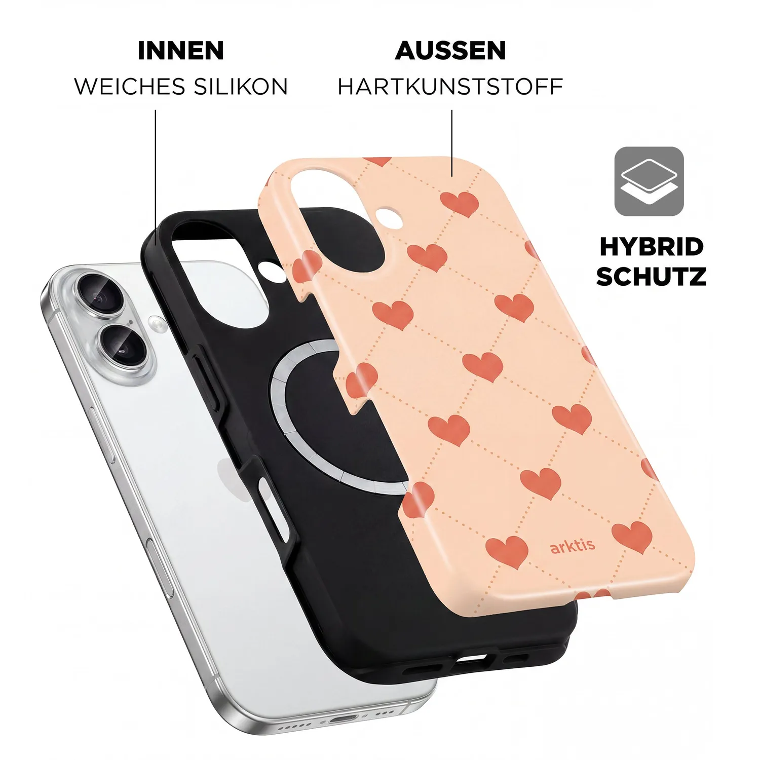 arktis iPhone 17 Hülle Love MagSafe-Print