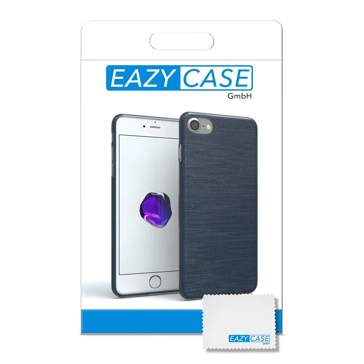 EAZY CASE Brushed Hülle iPhone SE 2022/2020 8/7 Dunkelblau