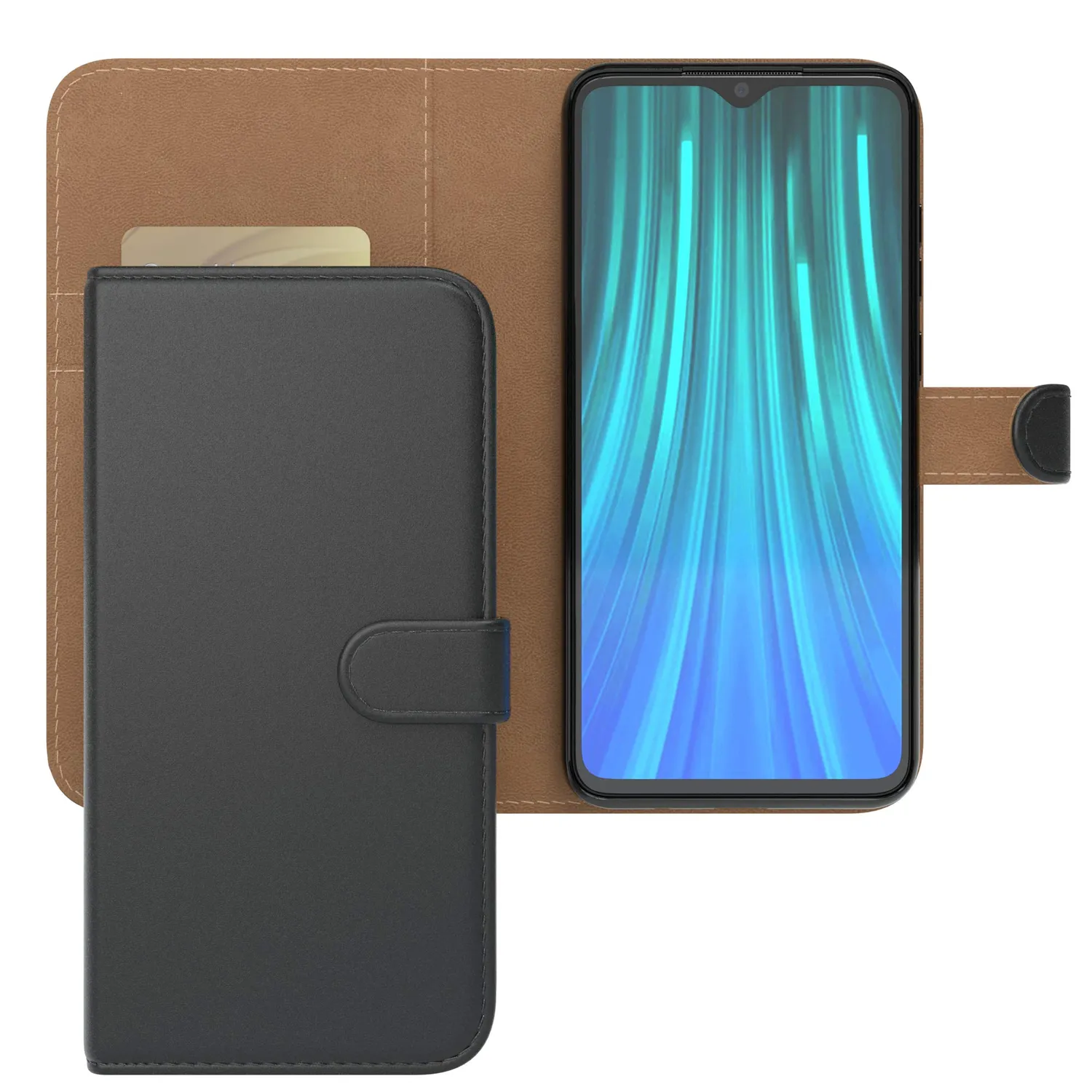 EAZY CASE Redmi Note 8 Pro Klapphülle Schwarz mit Kartenfach