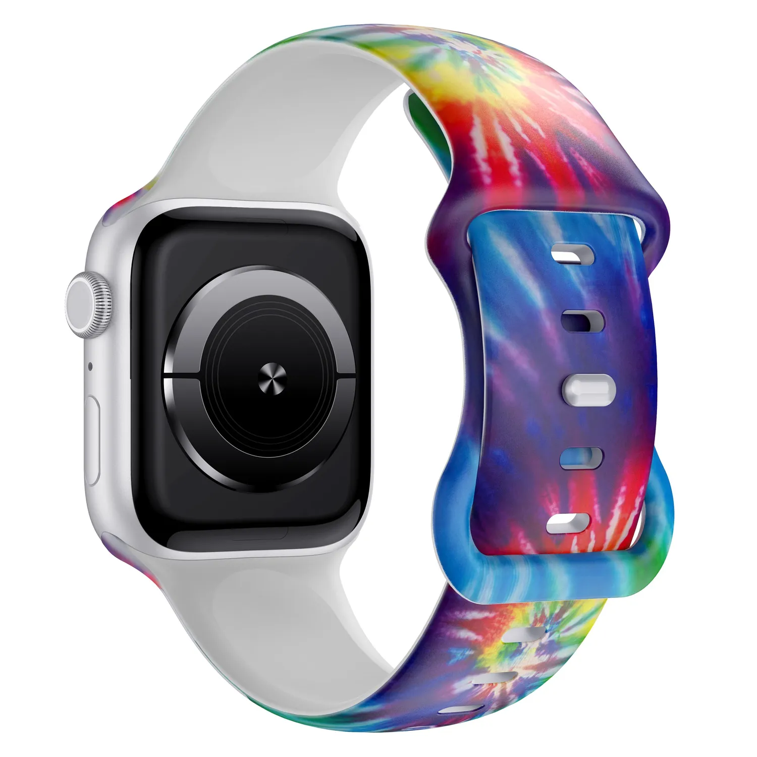 arktisband Batik Rainbow Apple Watch Armband Silikon bunt
