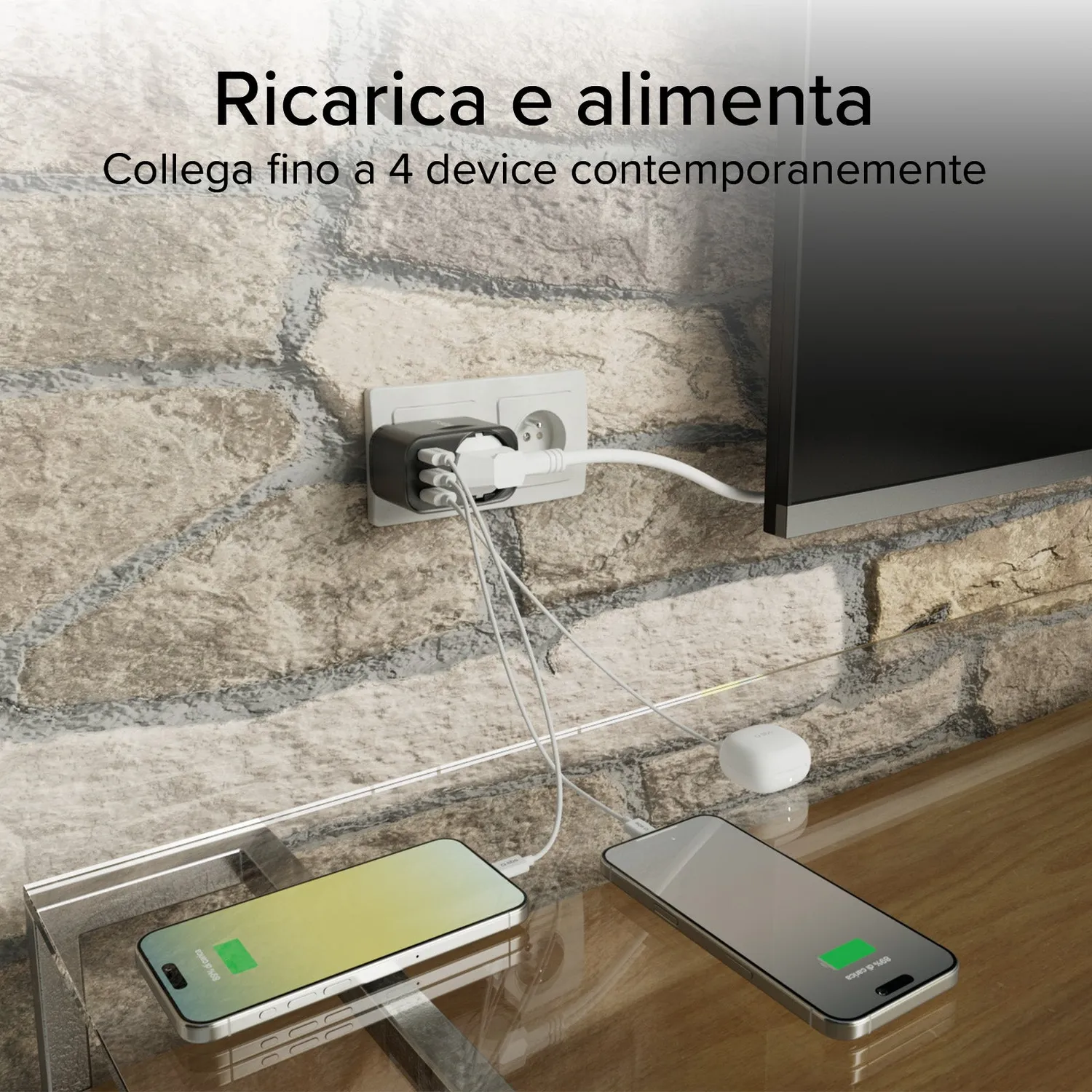 SBS Multi-Socket 30W Wandlader Schuko USB-C/A