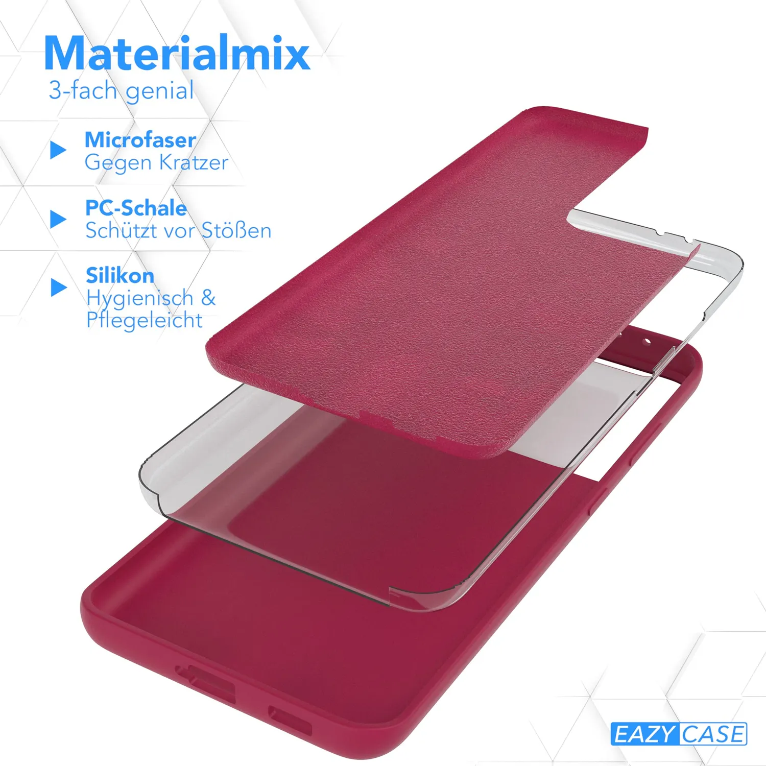 EAZY CASE Galaxy S21 Ultra 5G Silikonhülle Beere Premium