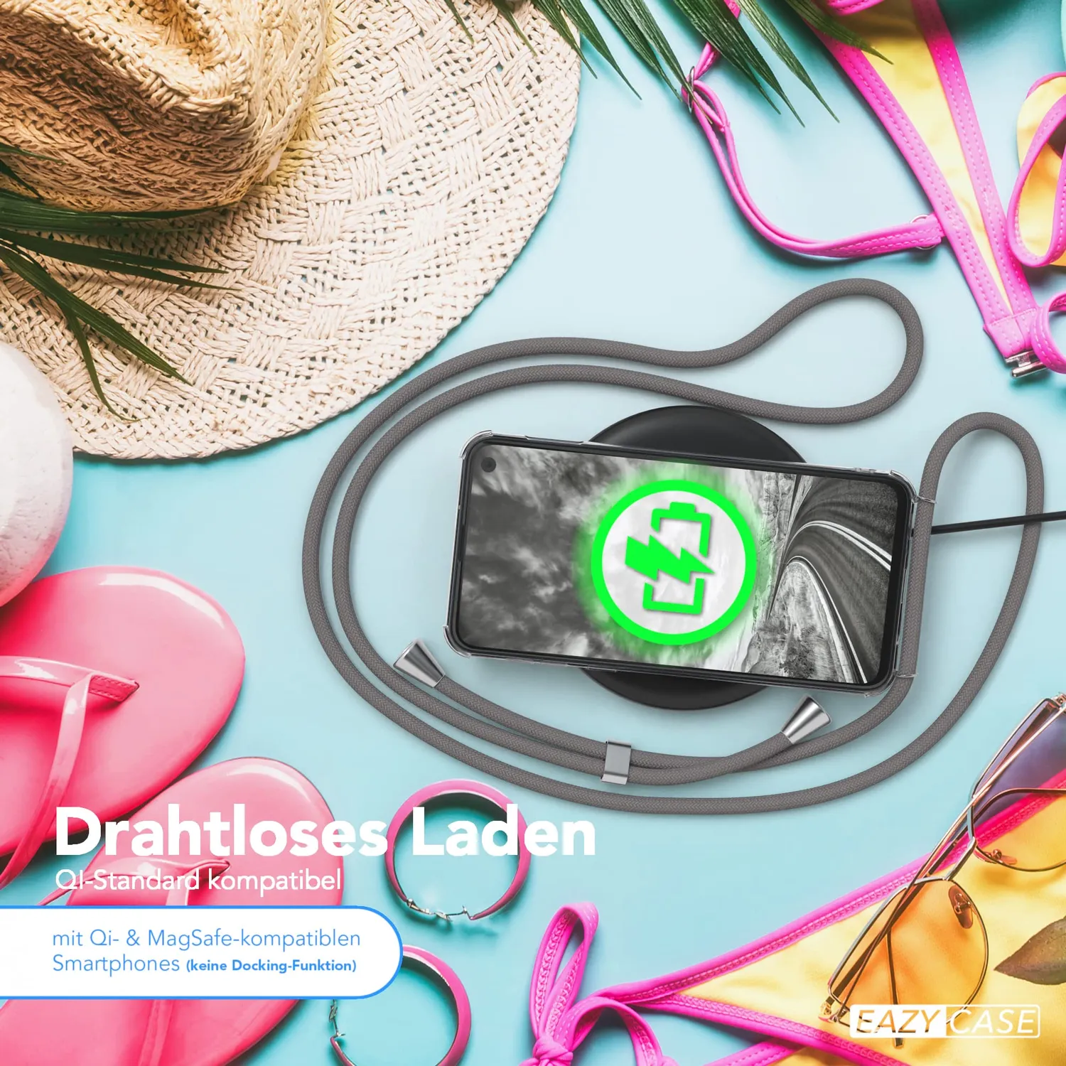 EAZY CASE Galaxy S10e Handykette Hülle Anthrazit Band