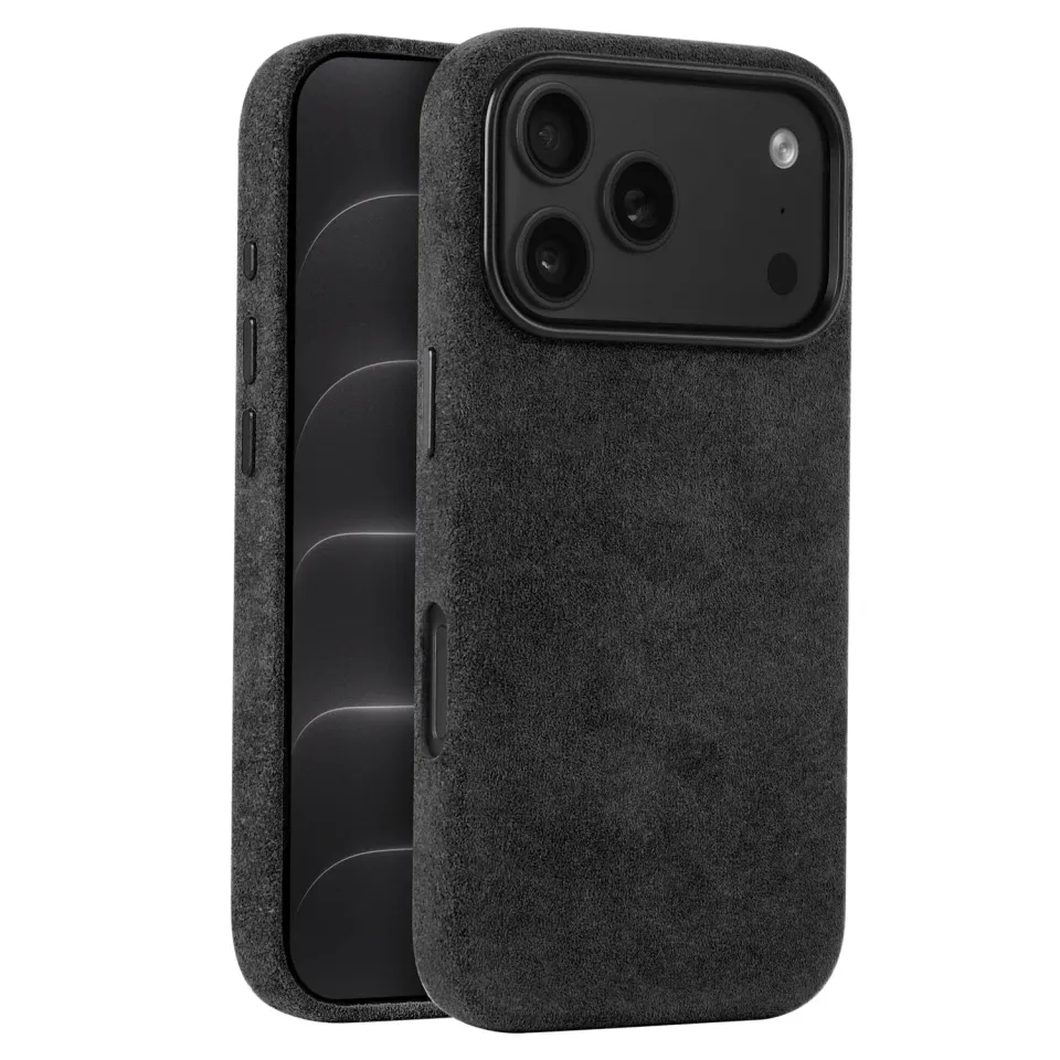 arktis iPhone 18 Pro Max Hülle Schwarz Alcantara