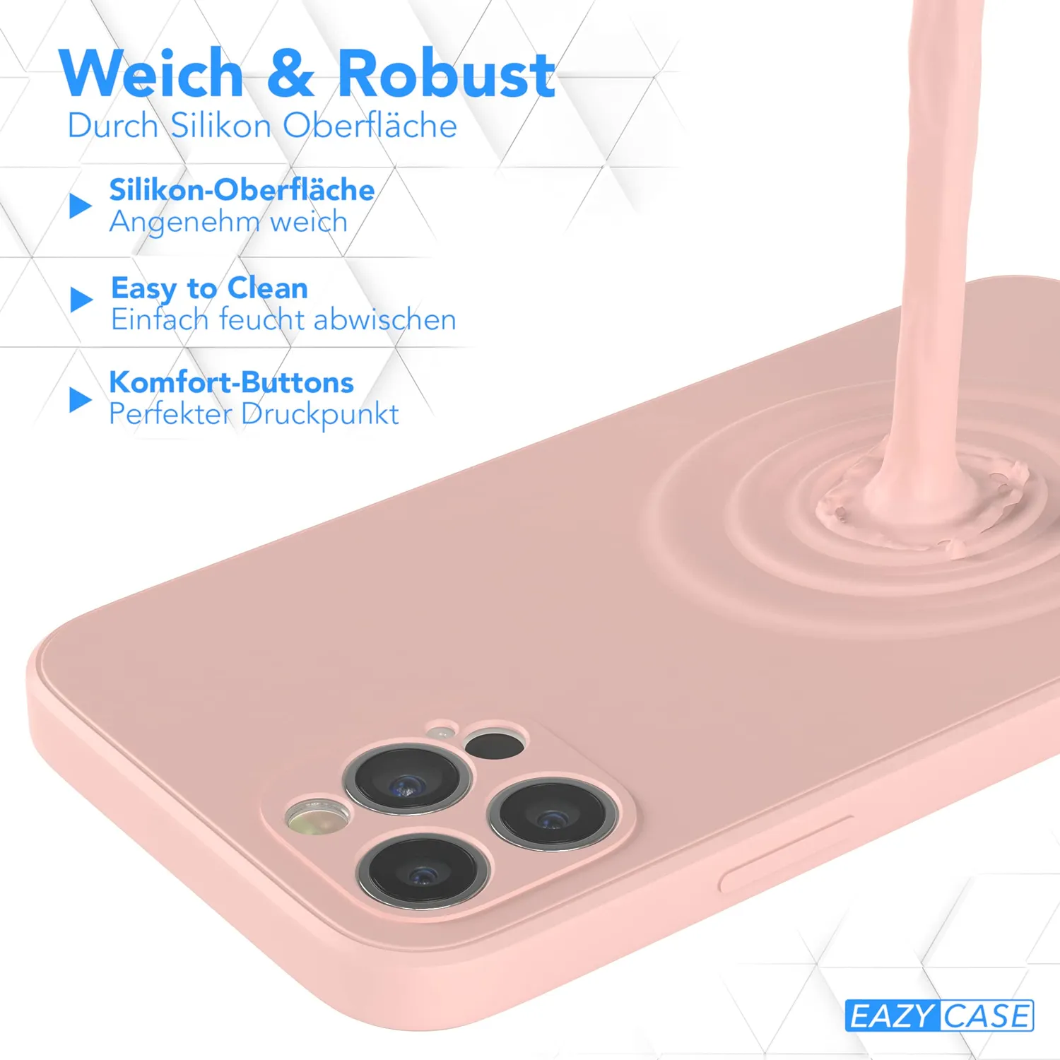 EAZY CASE Premium Silikon iPhone 12 Pro Silikonhülle Alt Rosa matt