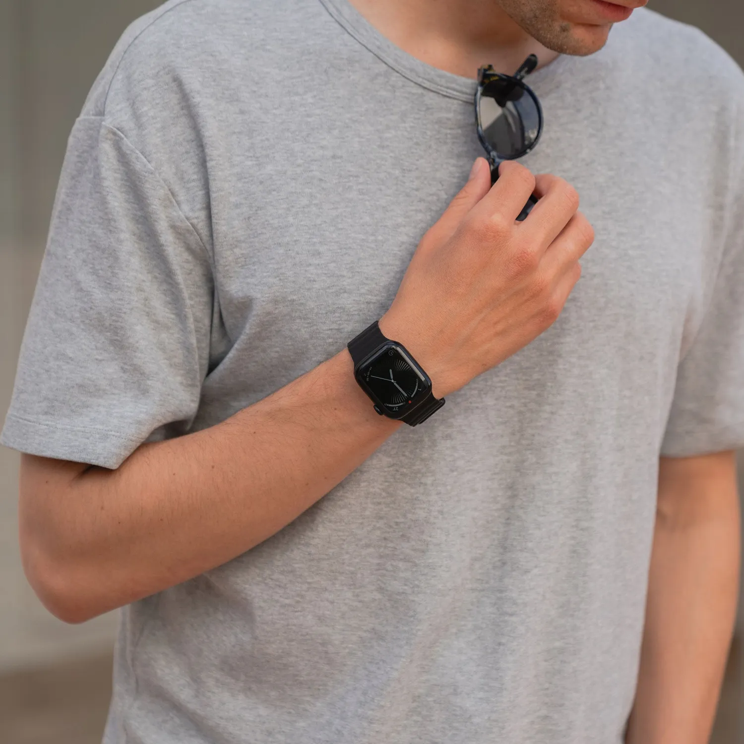 arktisband Ligo Armband Magnetisch Silikon Schwarz 46mm